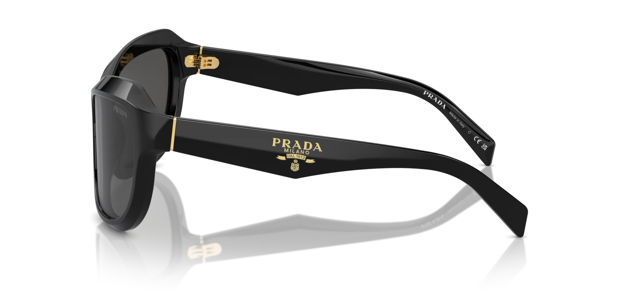 Prada PR A27S 16K5S0 Occhiali da sole Acetato Nero Grigio Farfalla Normale - immagine 4