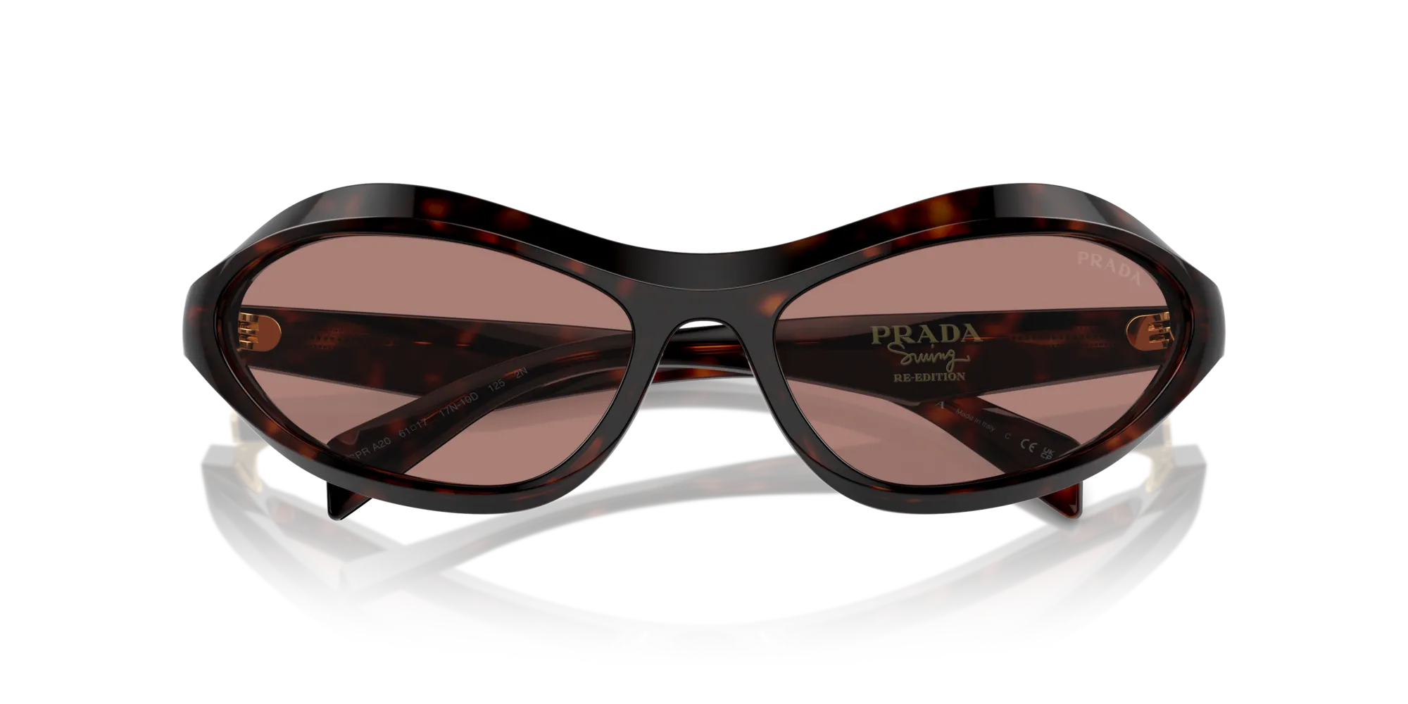 Prada PR A20S 17N10D Occhiali da sole Acetato Tartaruga Marrone Geometrica Normale - immagine 2