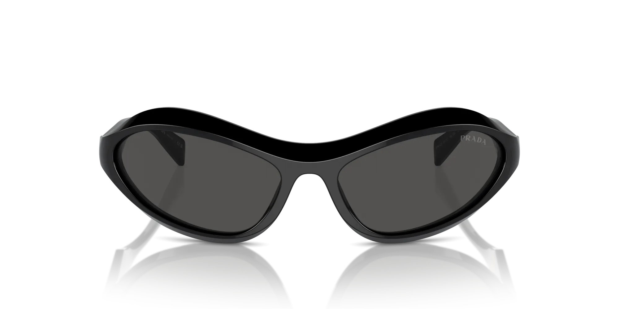 Prada PR A20S 16K5S0 Occhiali da sole Acetato Nero Grigio Geometrica Normale - immagine 3