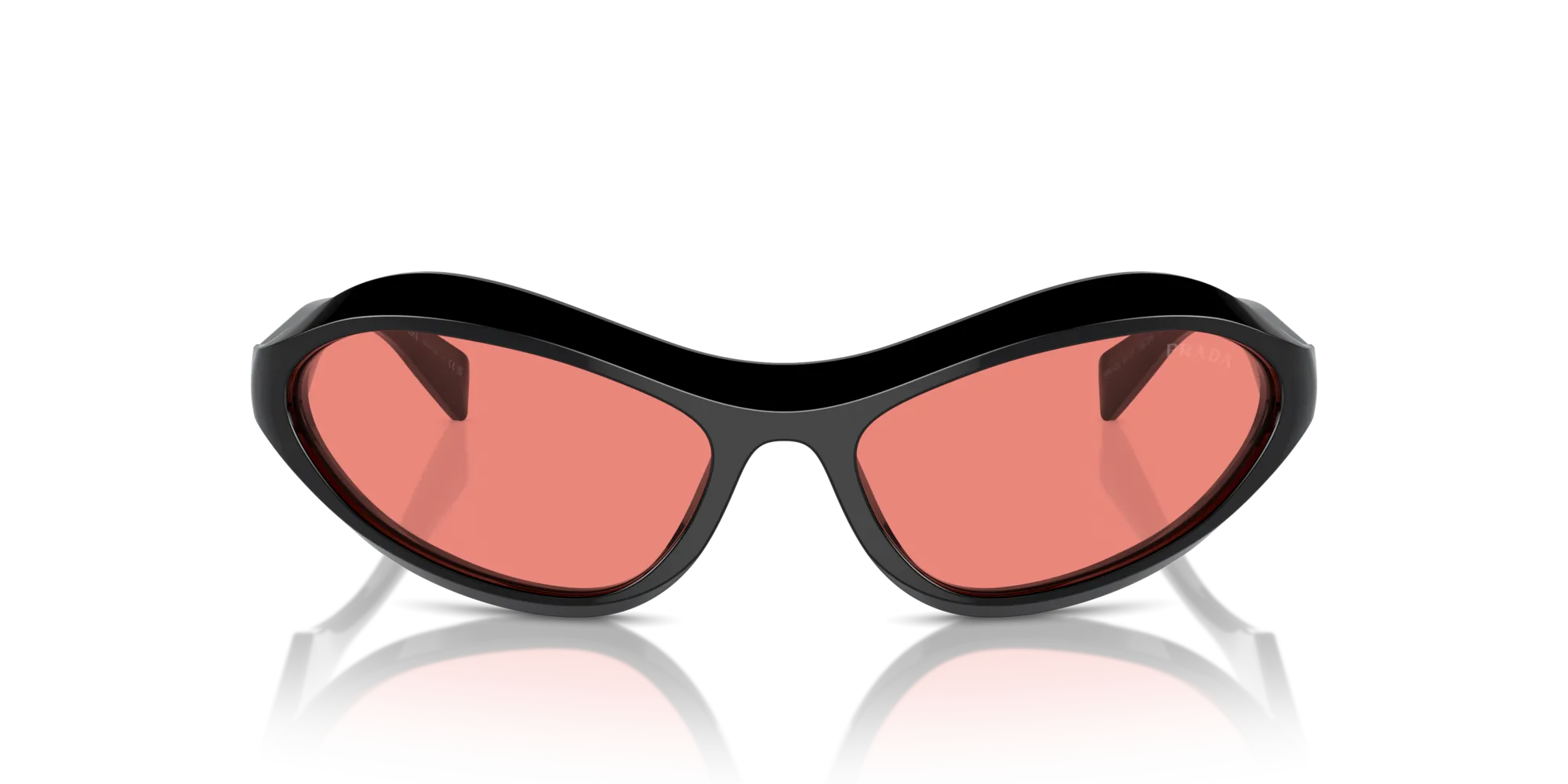 Prada PR A20S 16K20B Occhiali da sole Acetato Nero Rosa Geometrica Normale - immagine 3