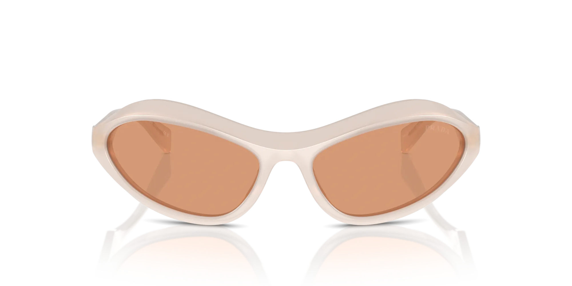 Prada PR A20S 12V07V Occhiali da sole Acetato Bianco Arancione Geometrica Normale - immagine 3