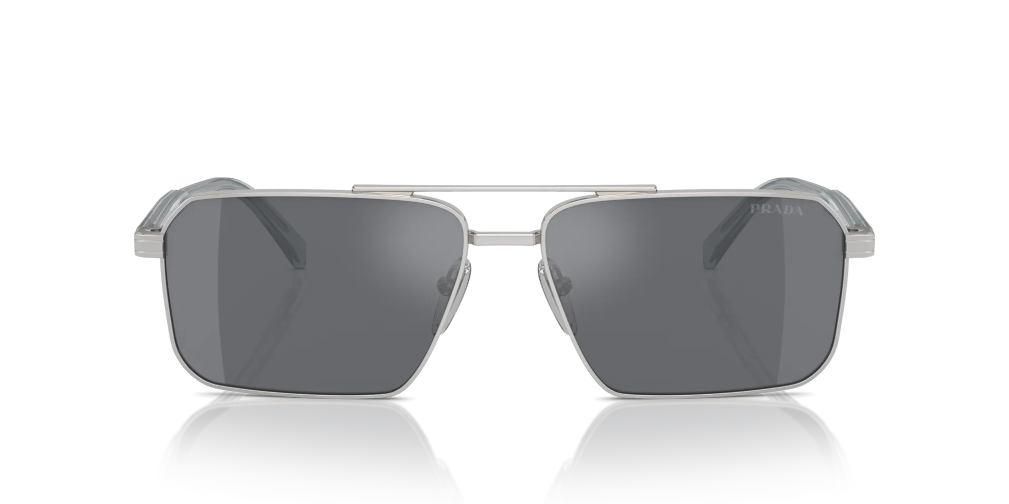 Prada PR A57S 1BC175 Occhiali da sole Acciaio Argento Grigio Squadrata Normale Flash - immagine 3