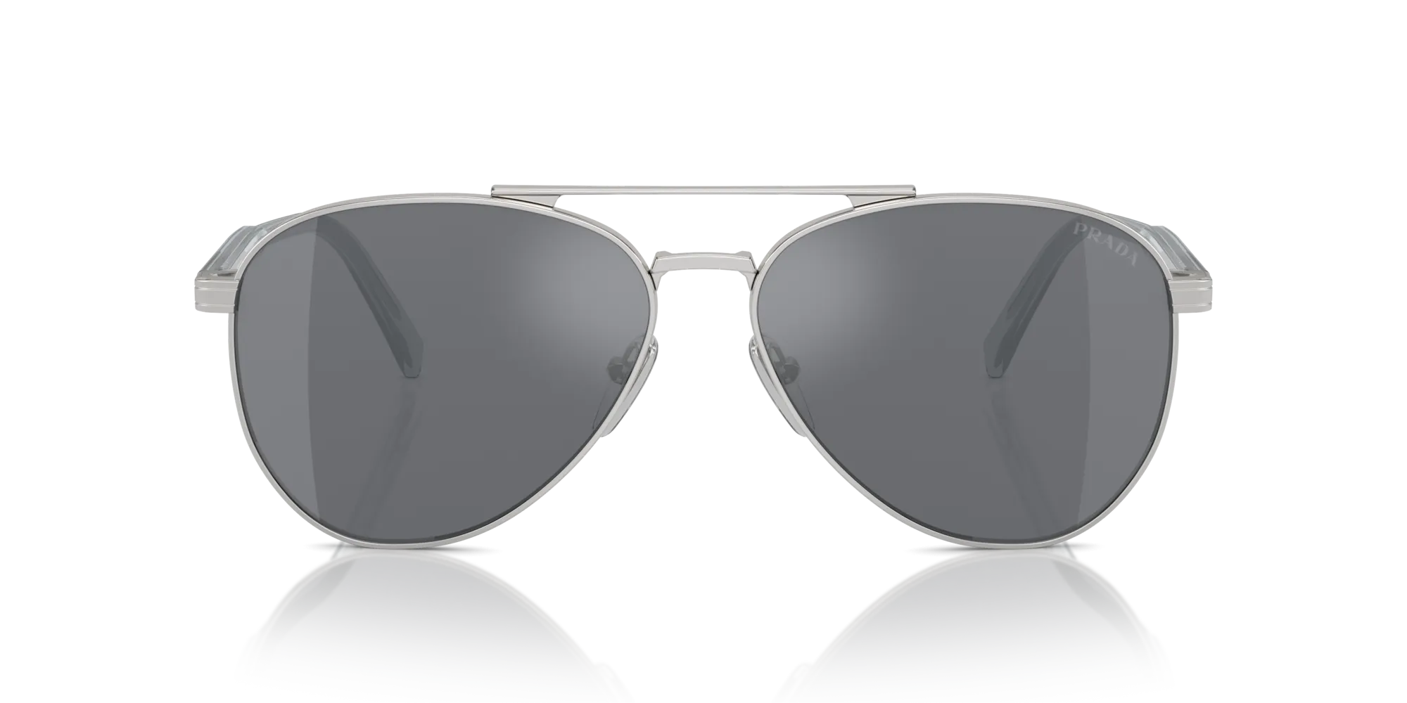 Prada PR A58S 1BC175 Occhiali da sole Acciaio Argento Grigio Pilot Normale Flash - immagine 3