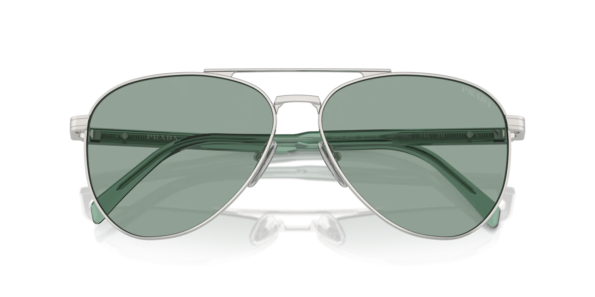 Prada PR A58S 1BC10G Occhiali da sole Acciaio Argento Verde Pilot Normale - immagine 2