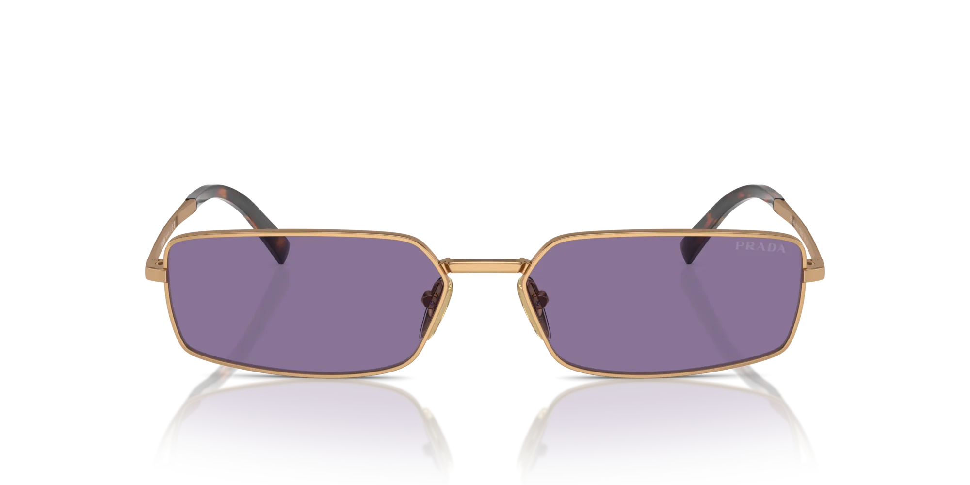 Prada PR A60S 7OE01O Occhiali da sole Metallo Marrone Viola Squadrata Normale - immagine 3