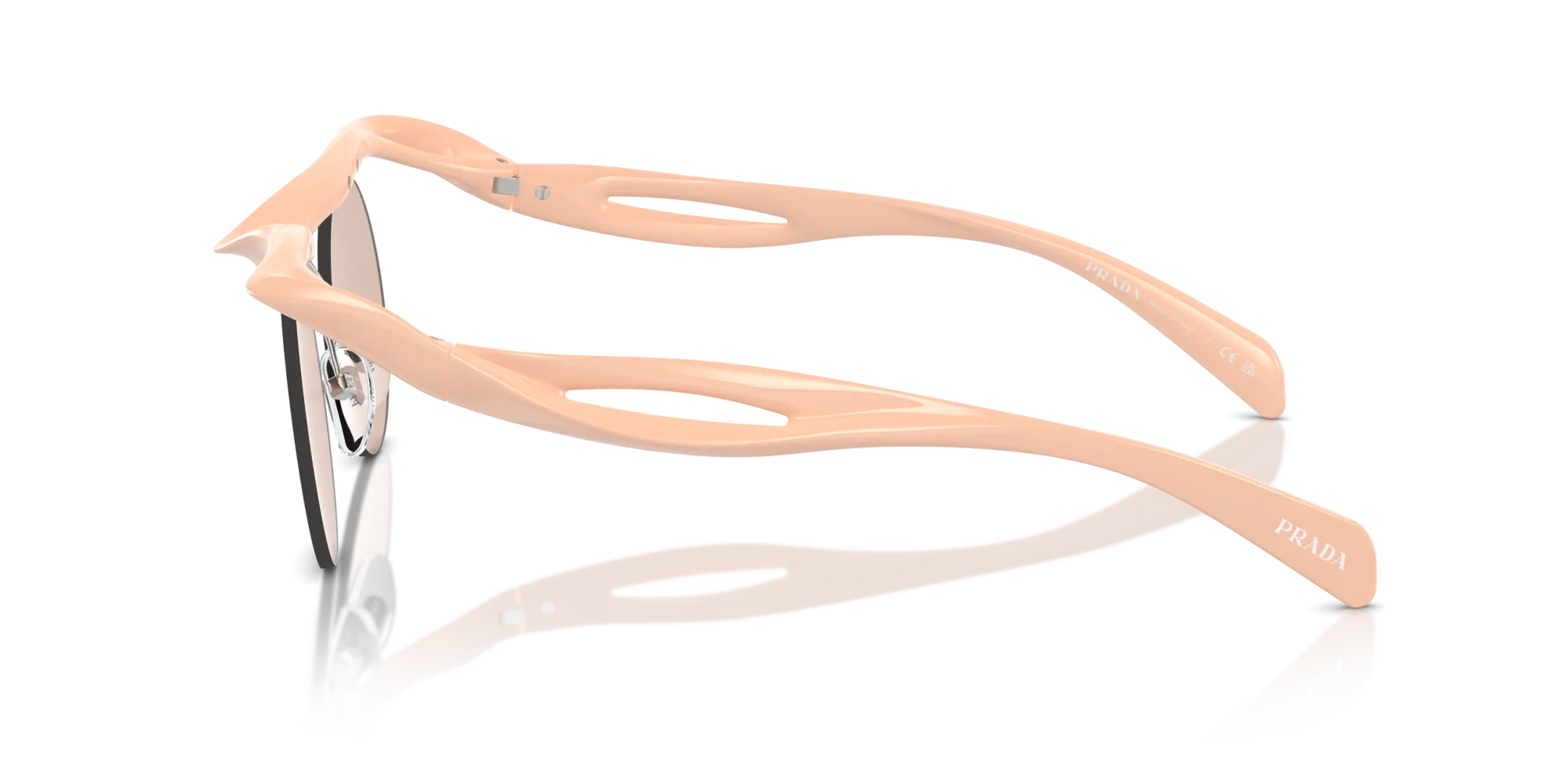 Prada PR A18S 18Q4I2 Occhiali da sole Iniettato Rosa Marrone Rotonda Normale - immagine 4