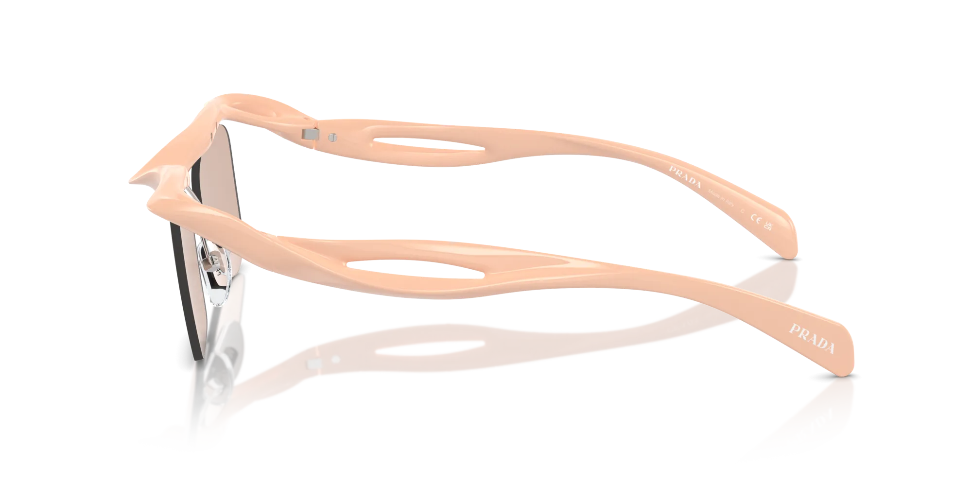 Prada PR A15S 18Q4I2 Occhiali da sole Nylon Rosa Marrone Squadrata Normale - immagine 4