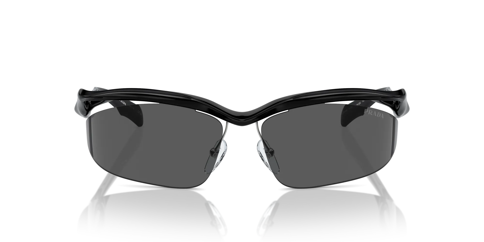 Prada PR A25S 1AB5S0 Occhiali da sole Iniettato Nero Grigio Cat Eye Normale - immagine 3