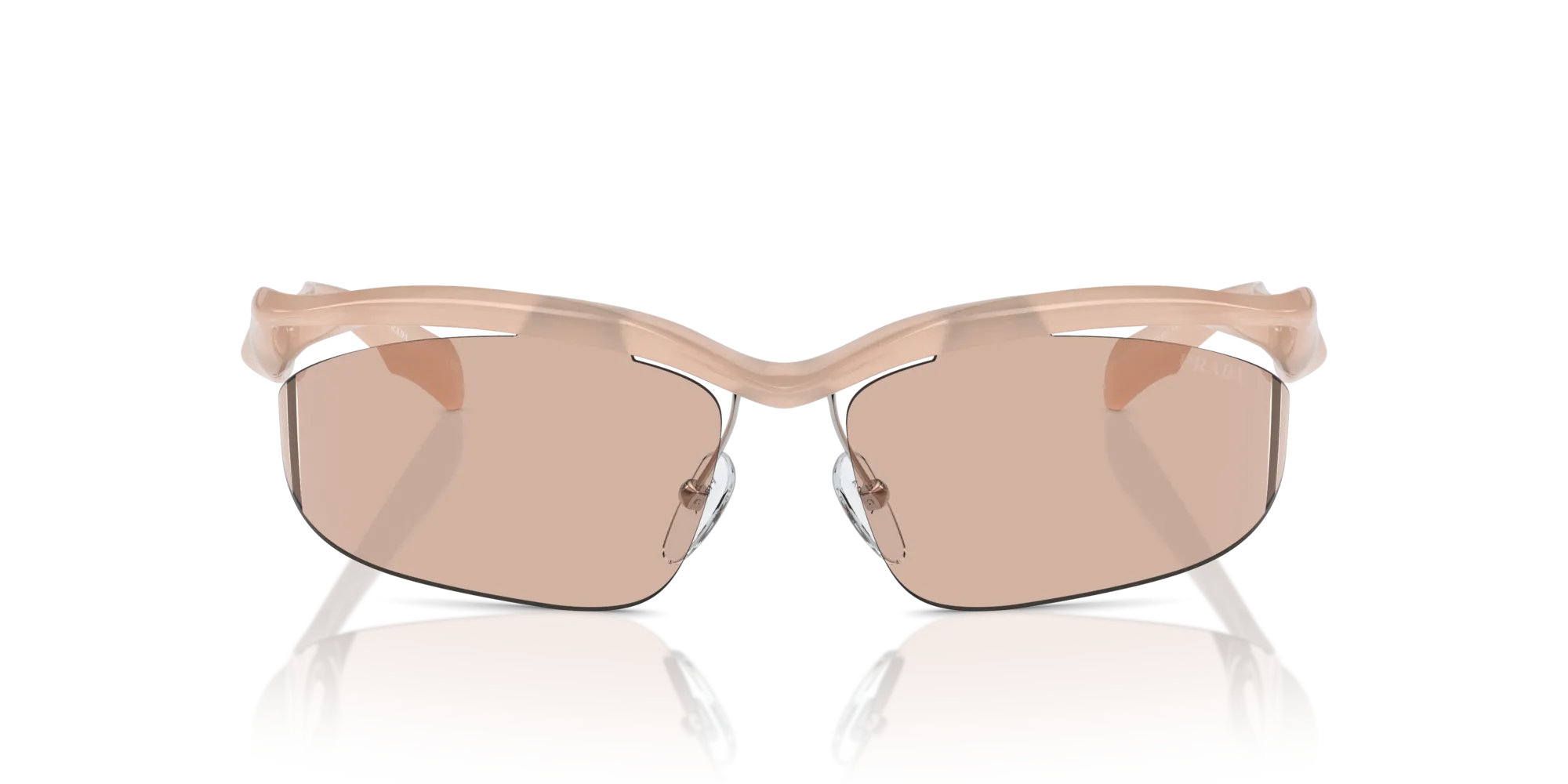 Prada PR A25S 12S4I2 Occhiali da sole Iniettato Rosa Marrone Cat Eye Normale - immagine 3
