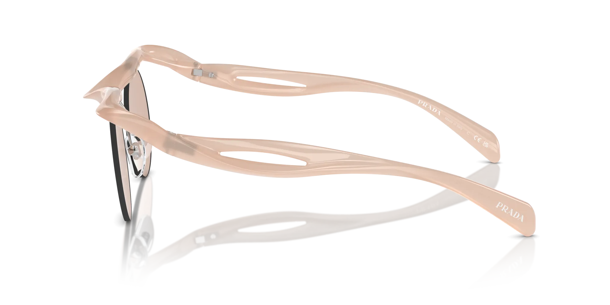 Prada PR A24S 12S0B8 Occhiali da sole Iniettato Rosa Marrone Rotonda Normale - immagine 4