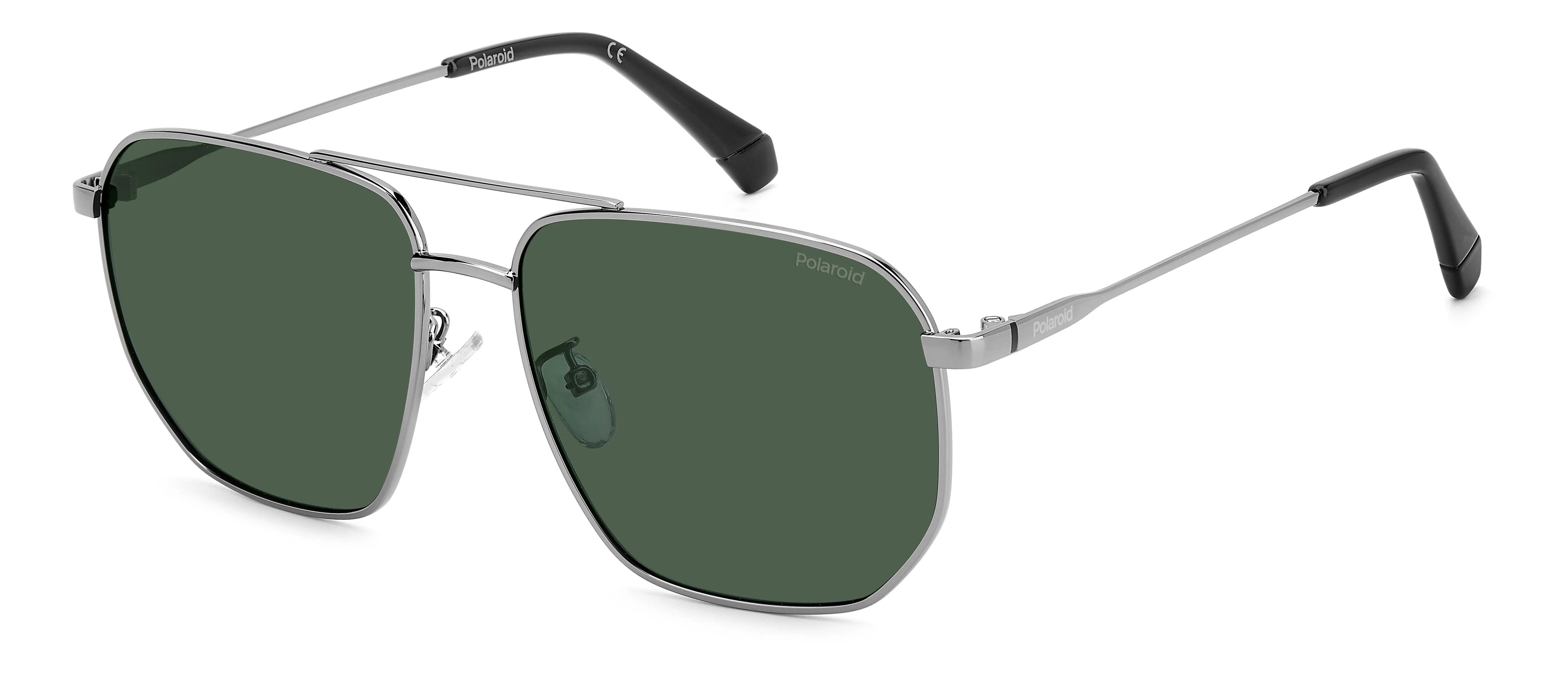 Polaroid PLD 4141/G/S/X 6LB/UC Occhiali da sole Metallo Rutenio Verde Squadrata Polarizzata - immagine 1