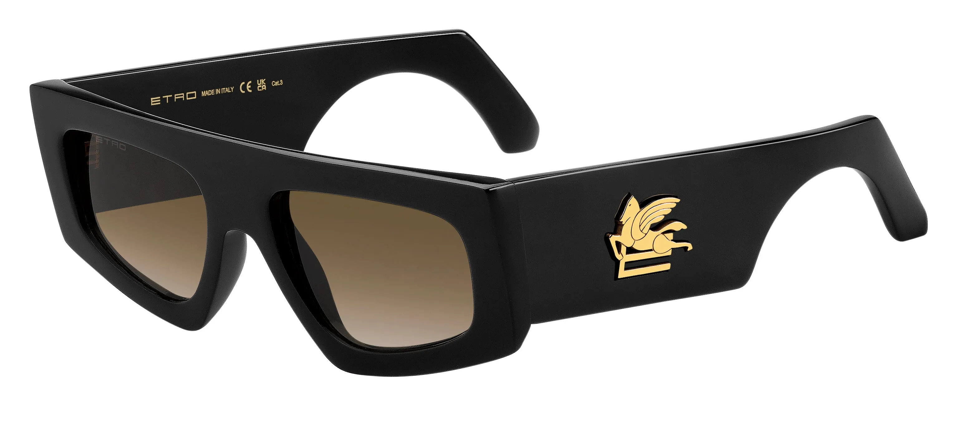 ETRO ETRO 0032/G/S 807/HA Occhiali da sole Plastica Nero Marrone Squadrata Normale Sfumato - immagine 1