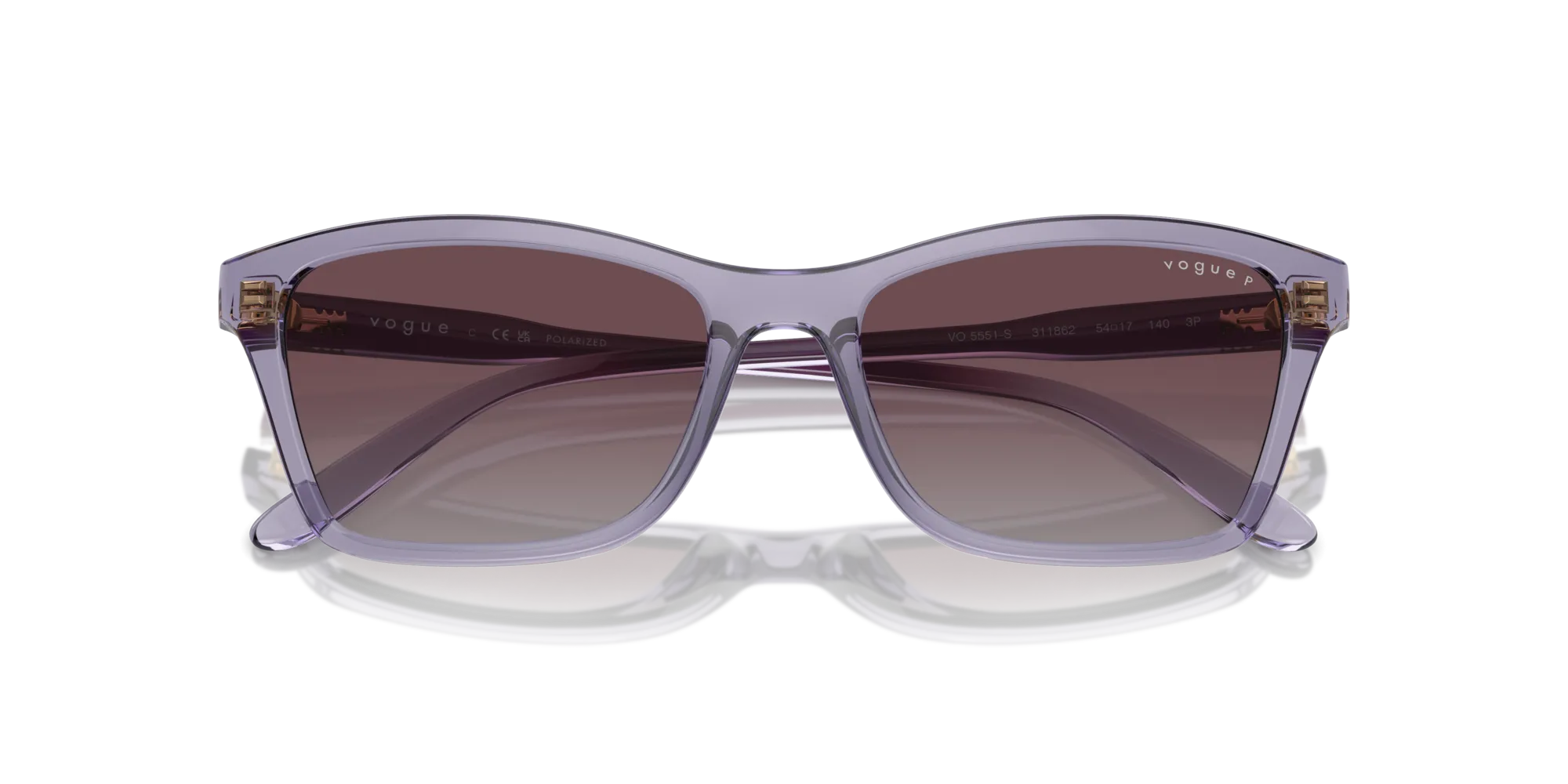 VOGUE EYEWEAR VO5551S 311862 Occhiali da sole Nylon Viola Grigio Pillow Polarizzata Sfumato - immagine 2
