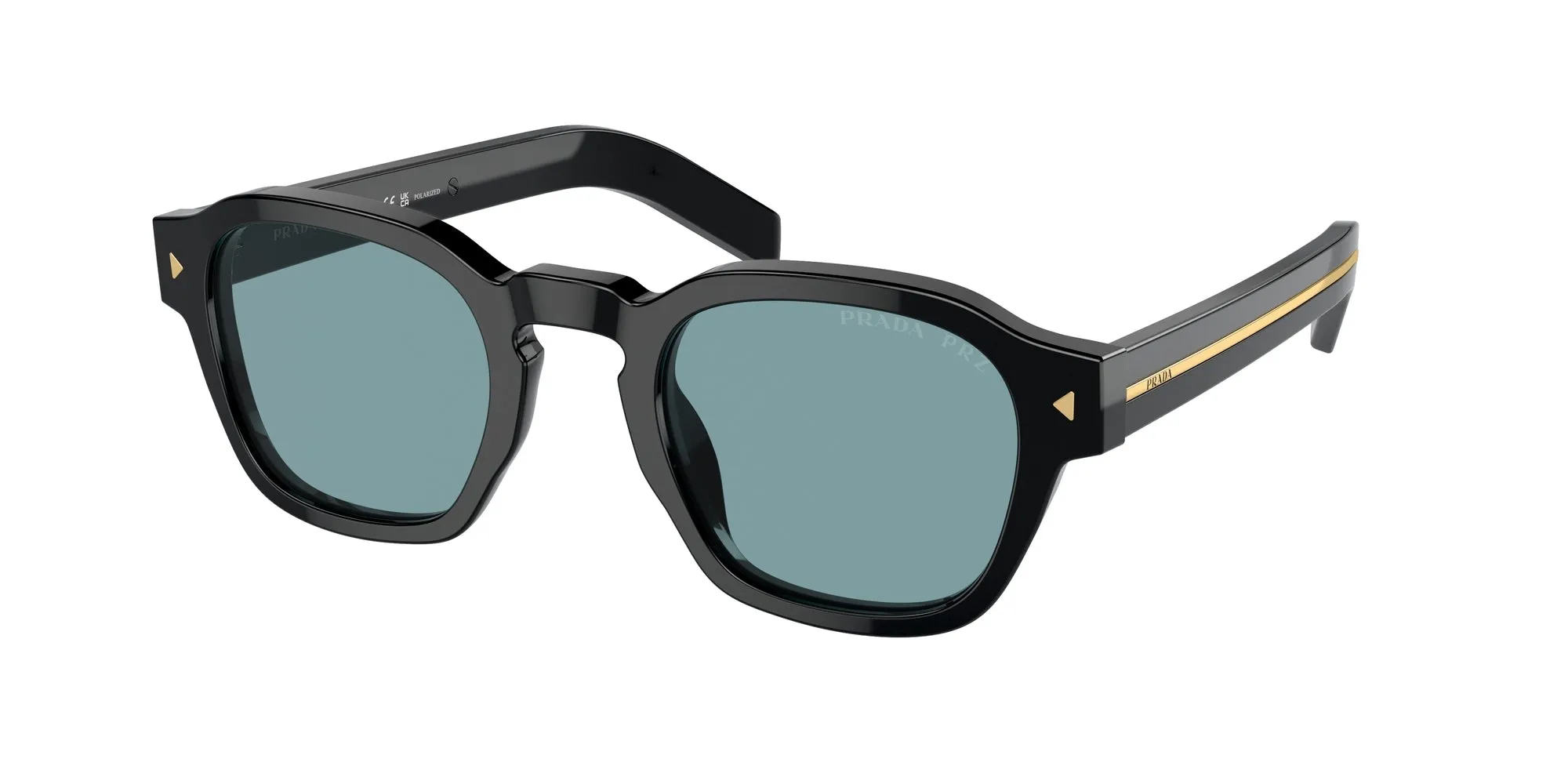 Prada PR A16S 16K04D Occhiali da sole Acetato Nero Verde Pantos Polarizzata Antiriflesso - immagine 1