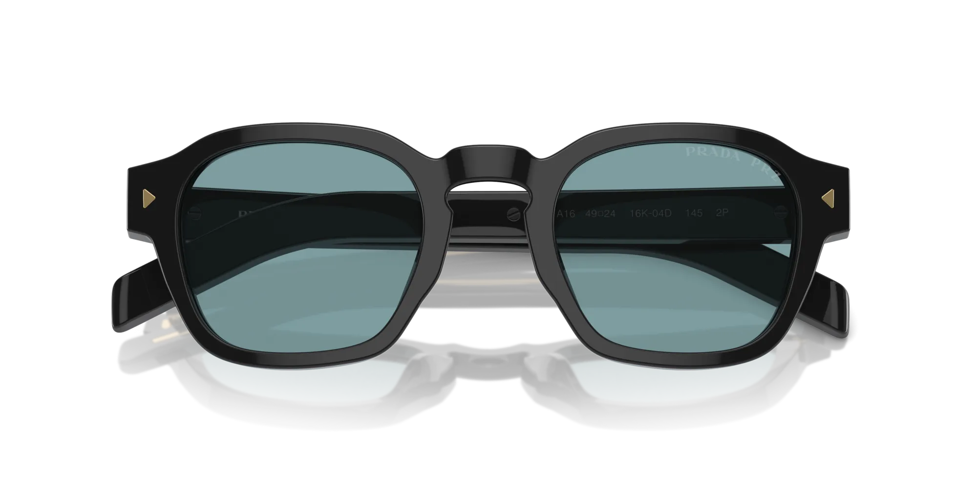 Prada PR A16S 16K04D Occhiali da sole Acetato Nero Verde Pantos Polarizzata Antiriflesso - immagine 2