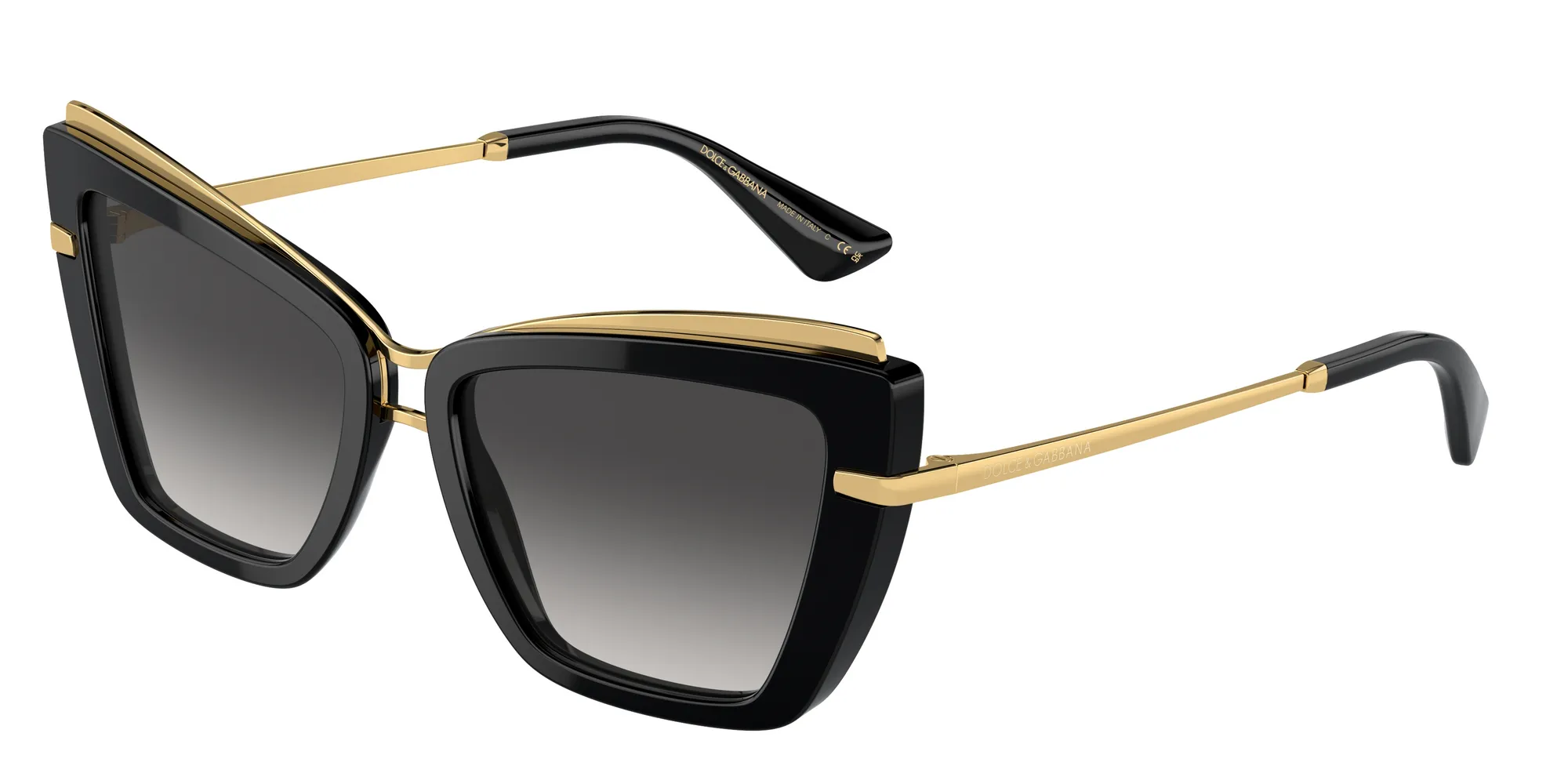 Dolce & Gabbana DG4472 501/8G Occhiali da sole Acetato Nero Grigio Cat Eye Normale Sfumato - immagine 1