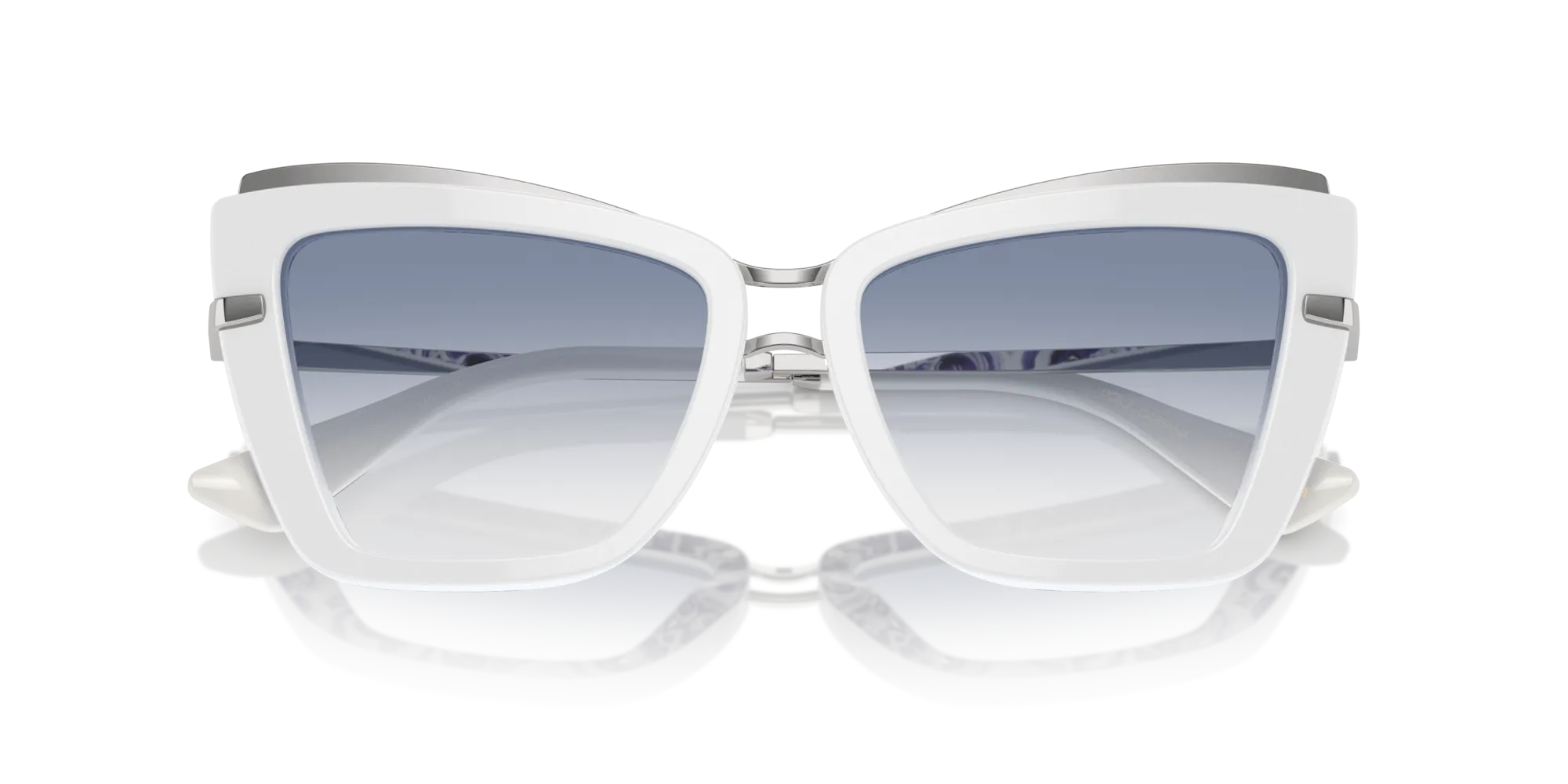 Dolce & Gabbana DG4472 337119 Occhiali da sole Acetato Bianco Blu Cat Eye Normale Sfumato - immagine 2