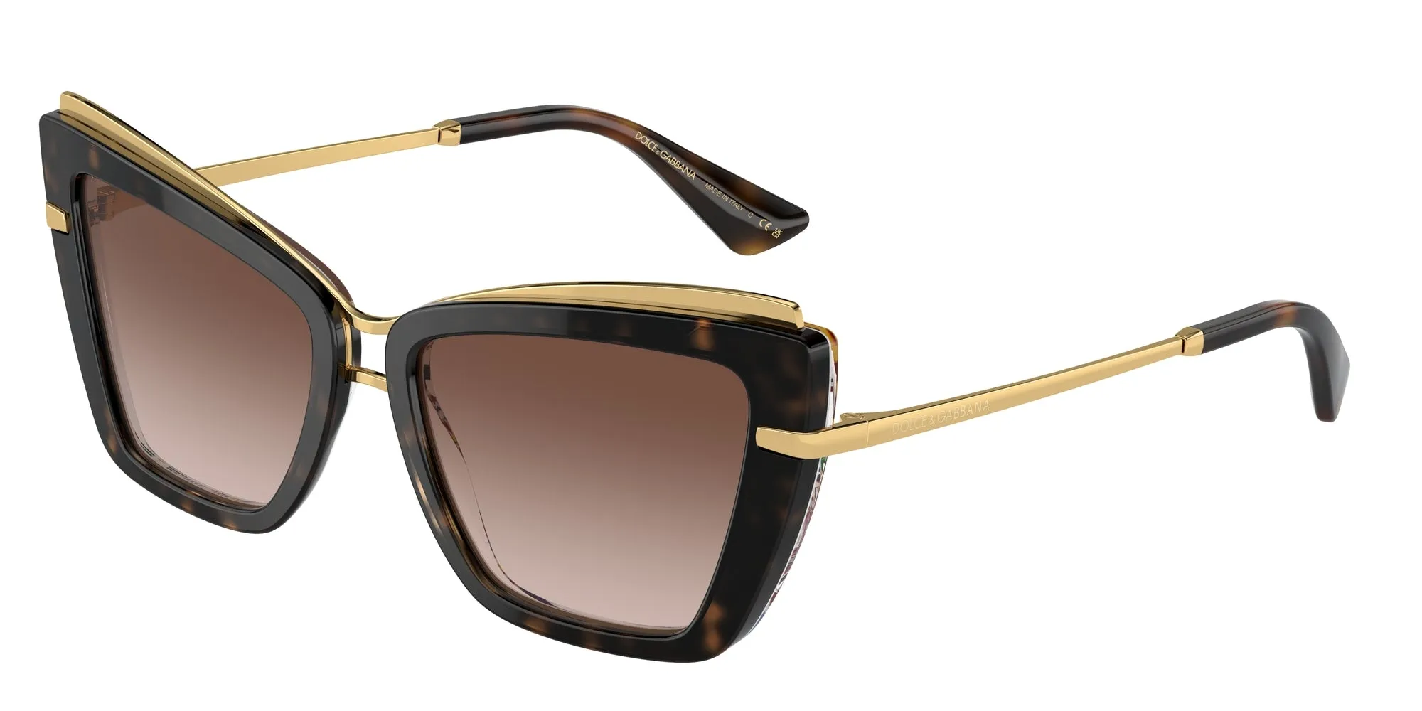 Dolce & Gabbana DG4472 321713 Occhiali da sole Acetato Tartaruga Marrone Cat Eye Normale Sfumato - immagine 1