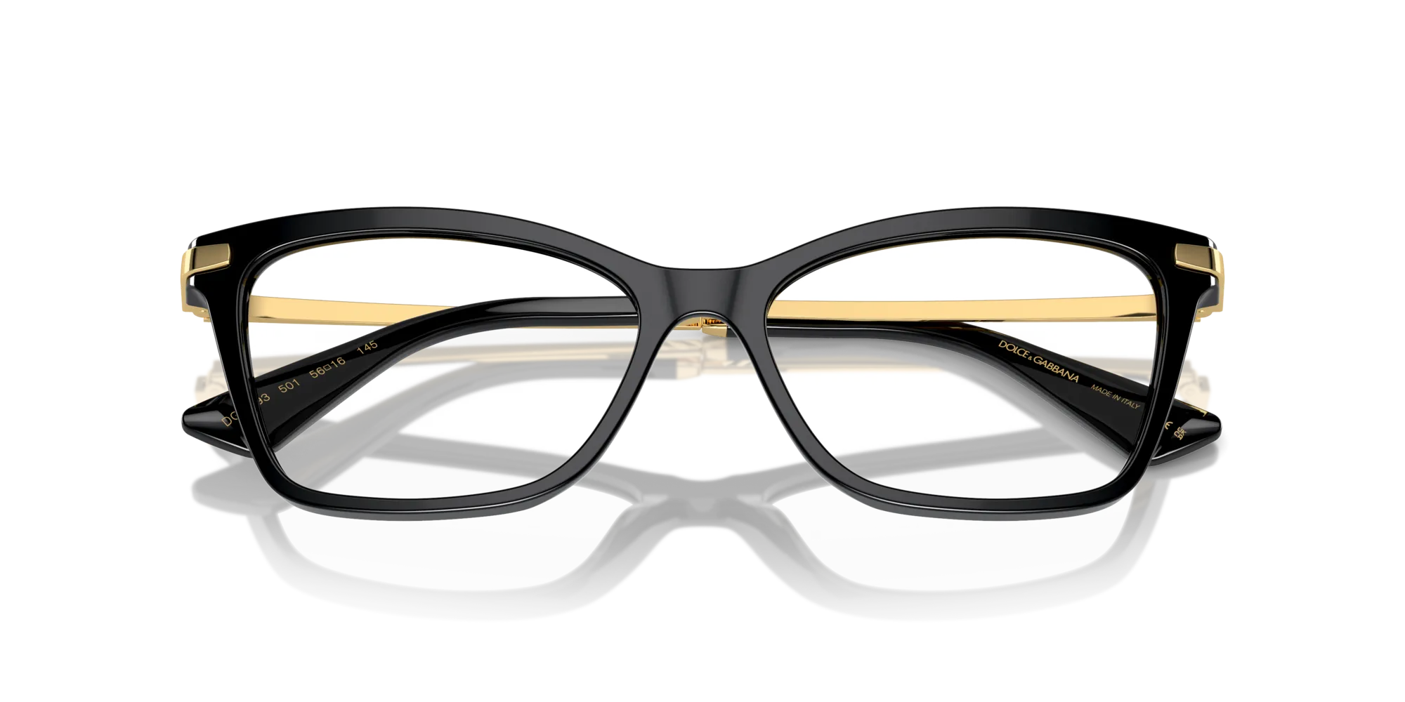 Dolce & Gabbana DG3393 501 Montature da vista Acetato Nero Trasparente Squadrata Normale - immagine 2