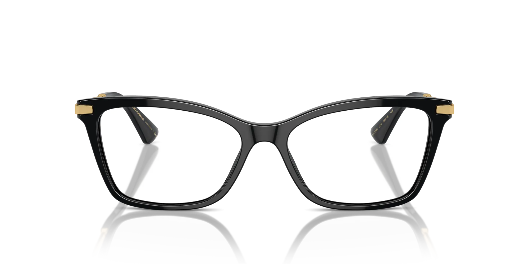 Dolce & Gabbana DG3393 501 Montature da vista Acetato Nero Trasparente Squadrata Normale - immagine 3