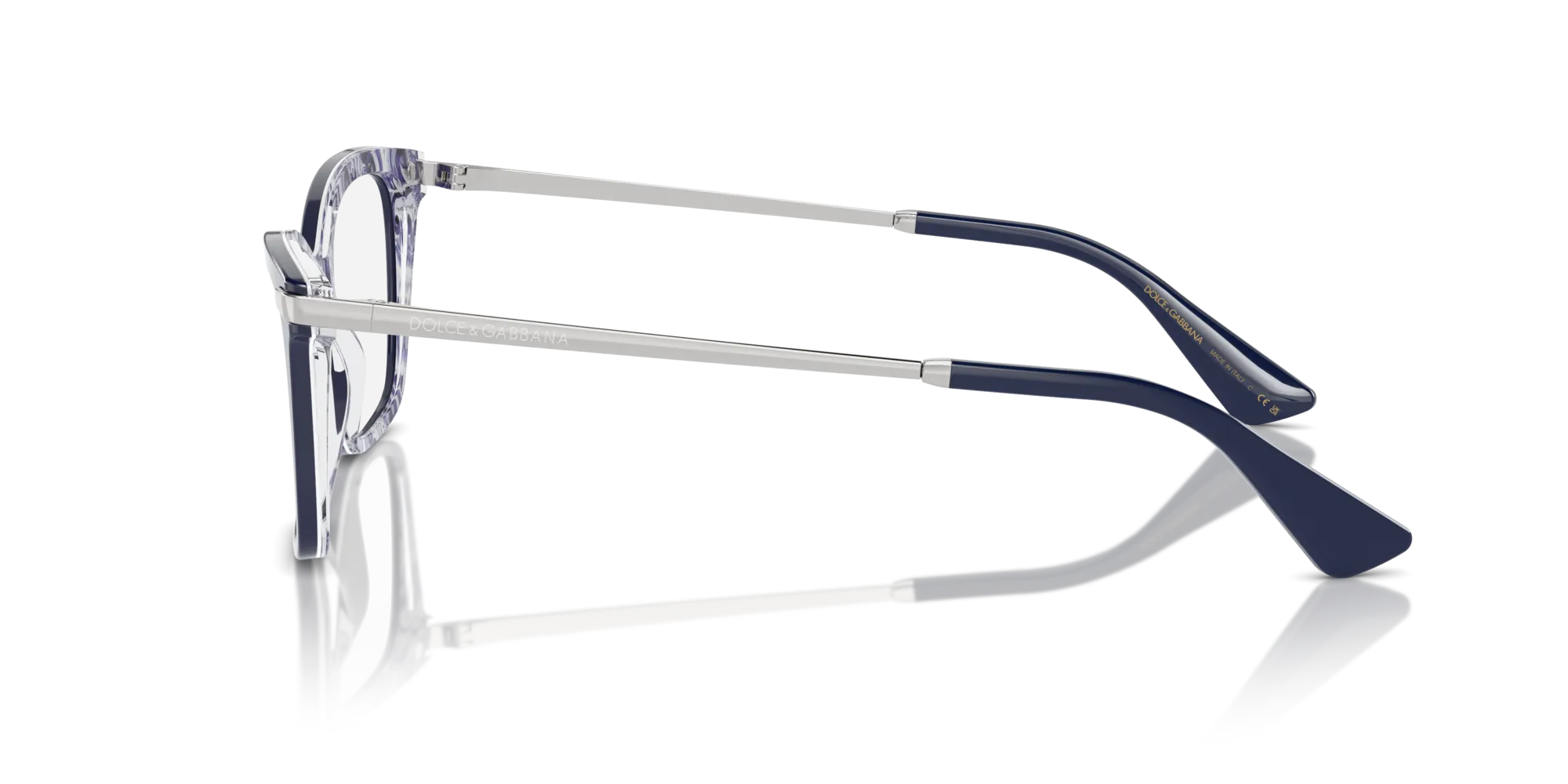 Dolce & Gabbana DG3393 3414 Montature da vista Acetato Blu Trasparente Squadrata Normale - immagine 4