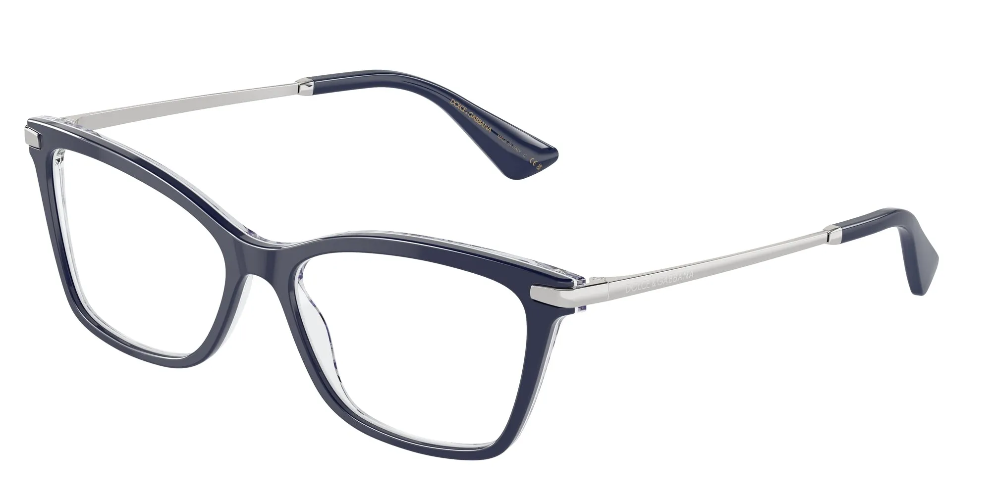 Dolce & Gabbana DG3393 3414 Montature da vista Acetato Blu Trasparente Squadrata Normale - immagine 1