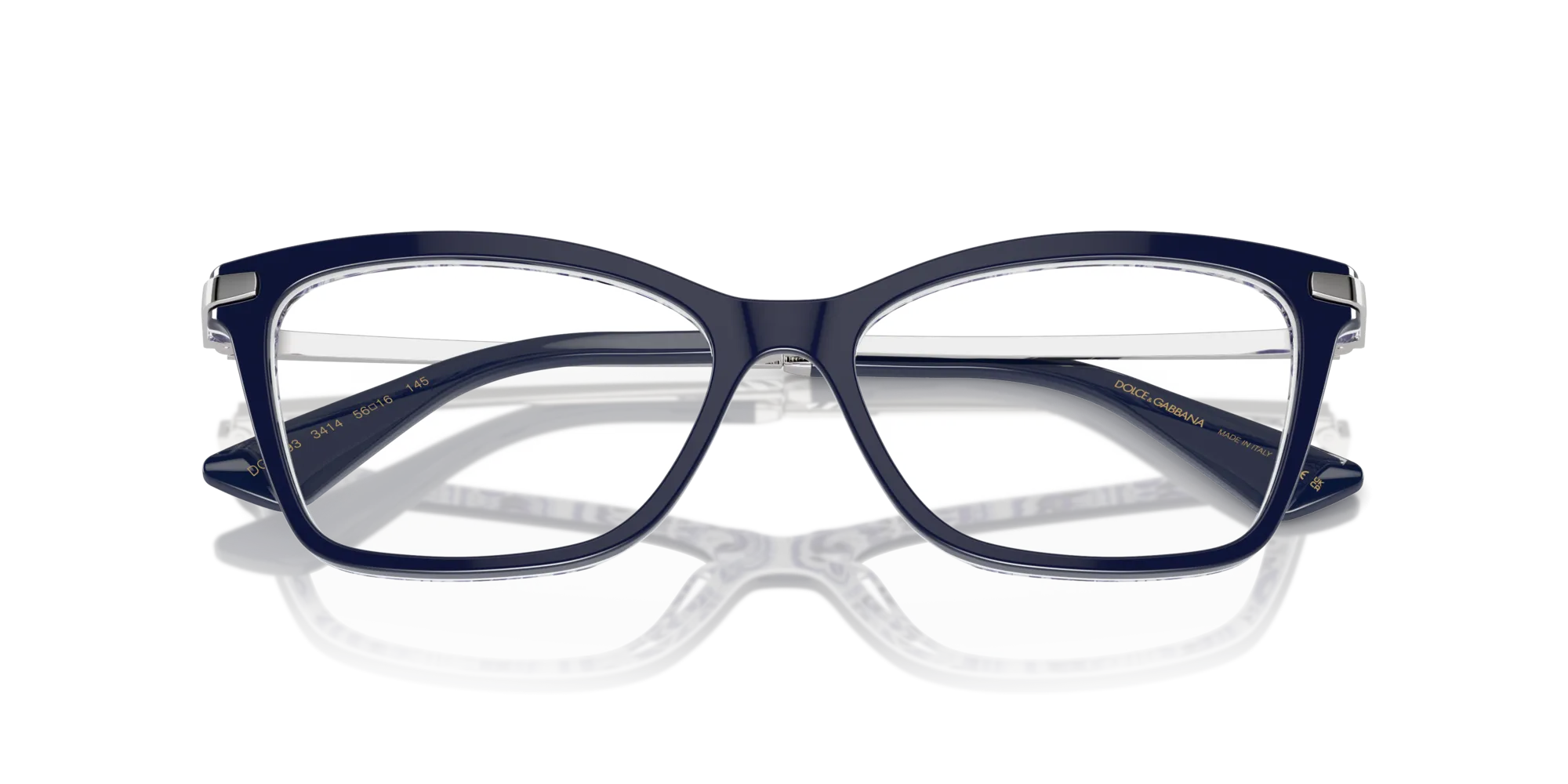 Dolce & Gabbana DG3393 3414 Montature da vista Acetato Blu Trasparente Squadrata Normale - immagine 2