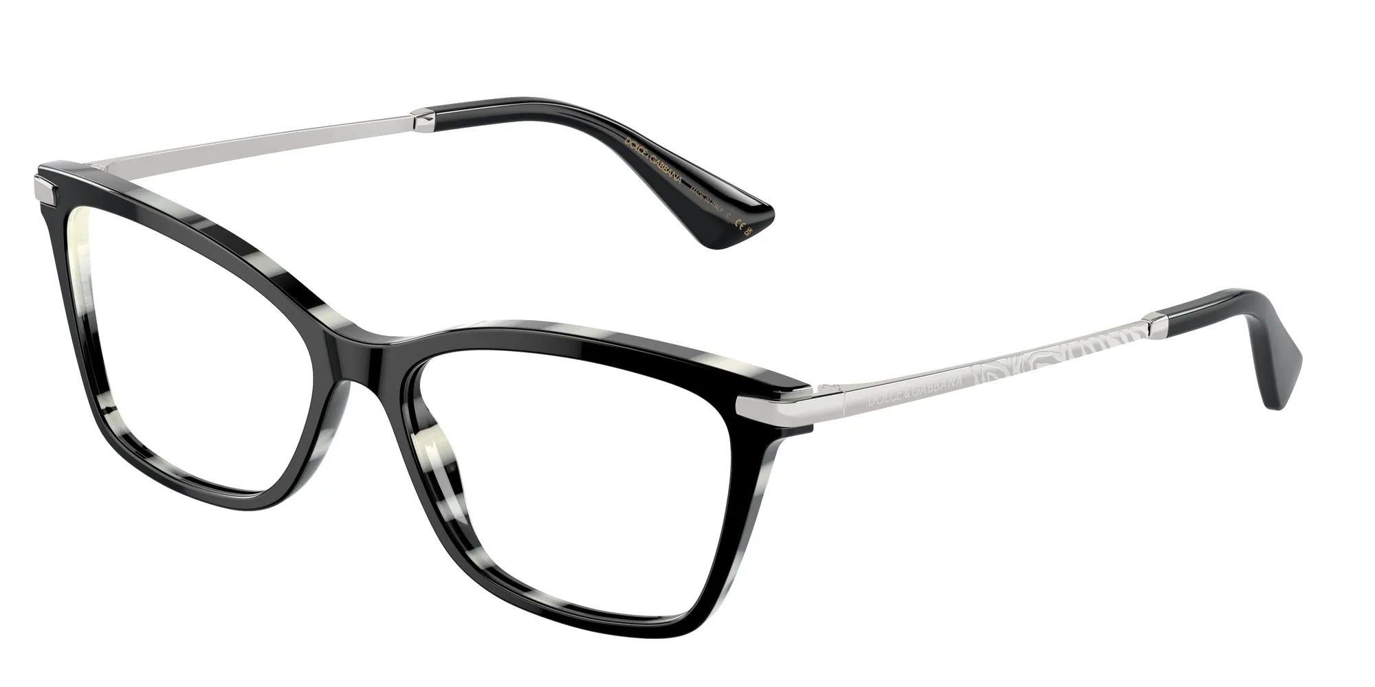 Dolce & Gabbana DG3393 3372 Montature da vista Acetato Nero Trasparente Squadrata Normale - immagine 1