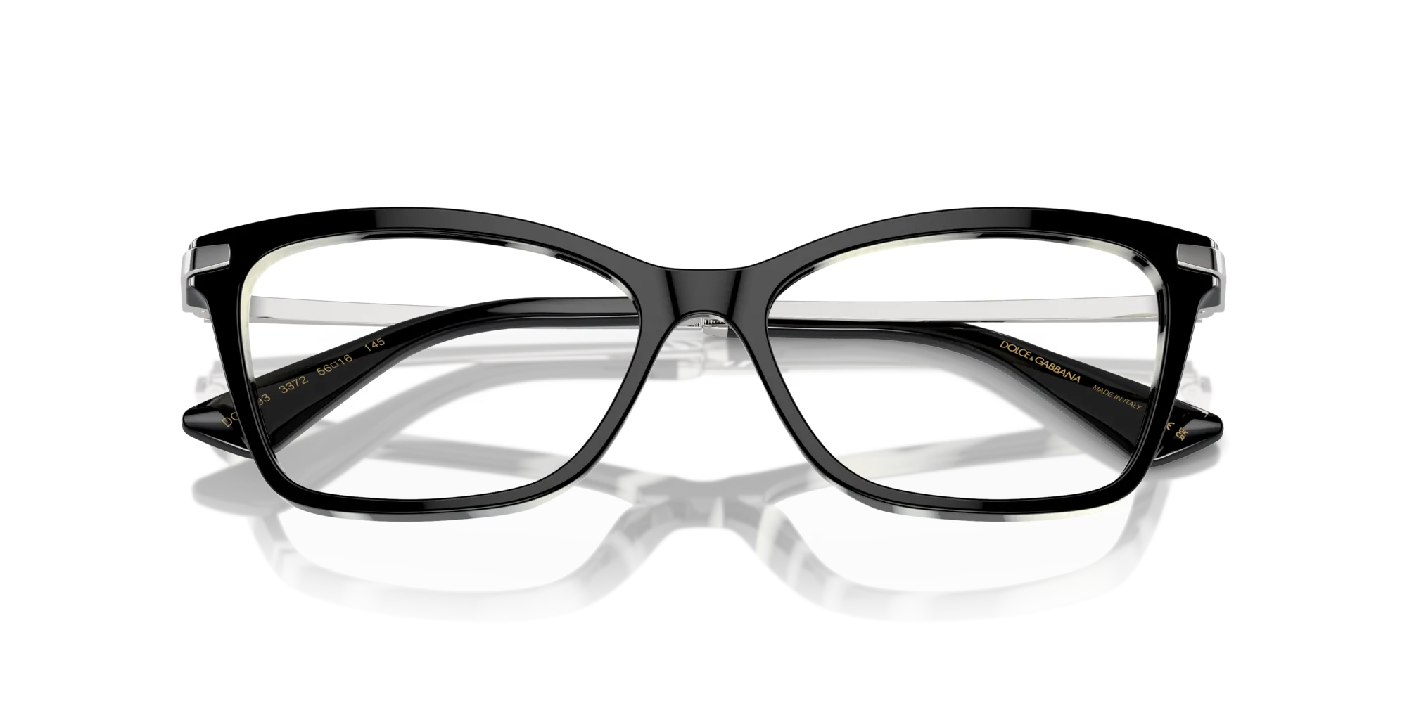 Dolce & Gabbana DG3393 3372 Montature da vista Acetato Nero Trasparente Squadrata Normale - immagine 2