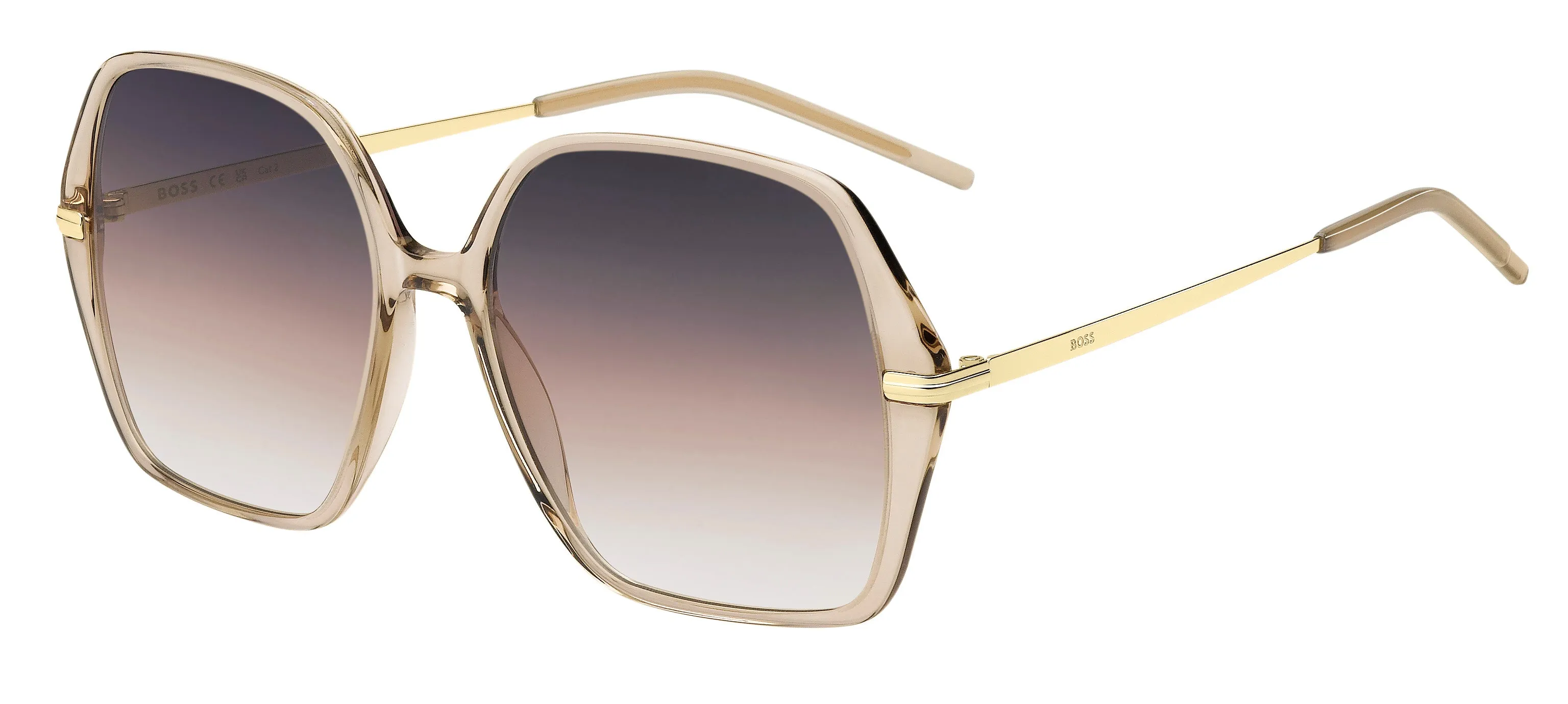 Hugo Boss BOSS 1660/S 84A/PR Occhiali da sole Acetato Beige Multicolore Squadrata Sfumato - immagine 1