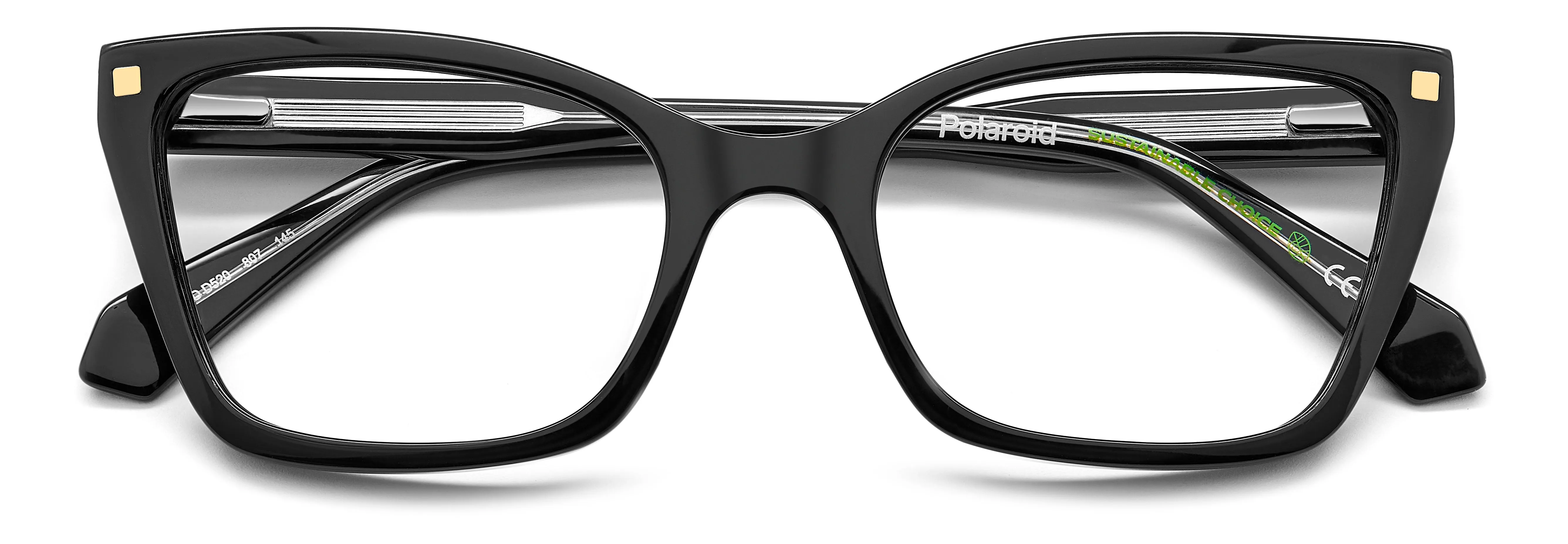 Polaroid PLD D520 807 Montature da vista Bio-acetato Nero Squadrata - immagine 3