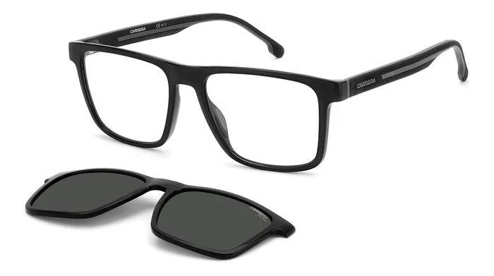 Carrera CA8061/CS 08A/M9 Occhiali da sole Iniettato Nero Grigio Squadrata Polarizzata Clip-on - immagine 1