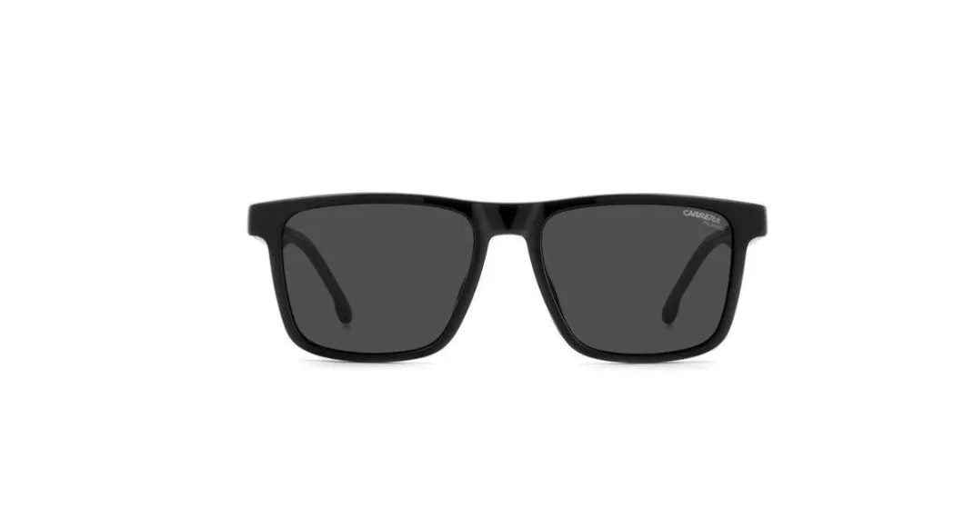 Carrera CA8061/CS 08A/M9 Occhiali da sole Iniettato Nero Grigio Squadrata Polarizzata Clip-on - immagine 4