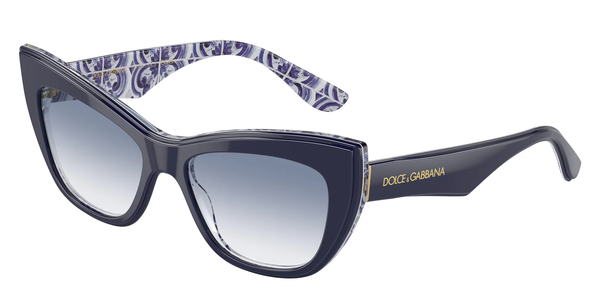 Dolce & Gabbana DG4417 341419 Occhiali da sole Acetato Blu Blu Cat Eye Normale Sfumato - immagine 1