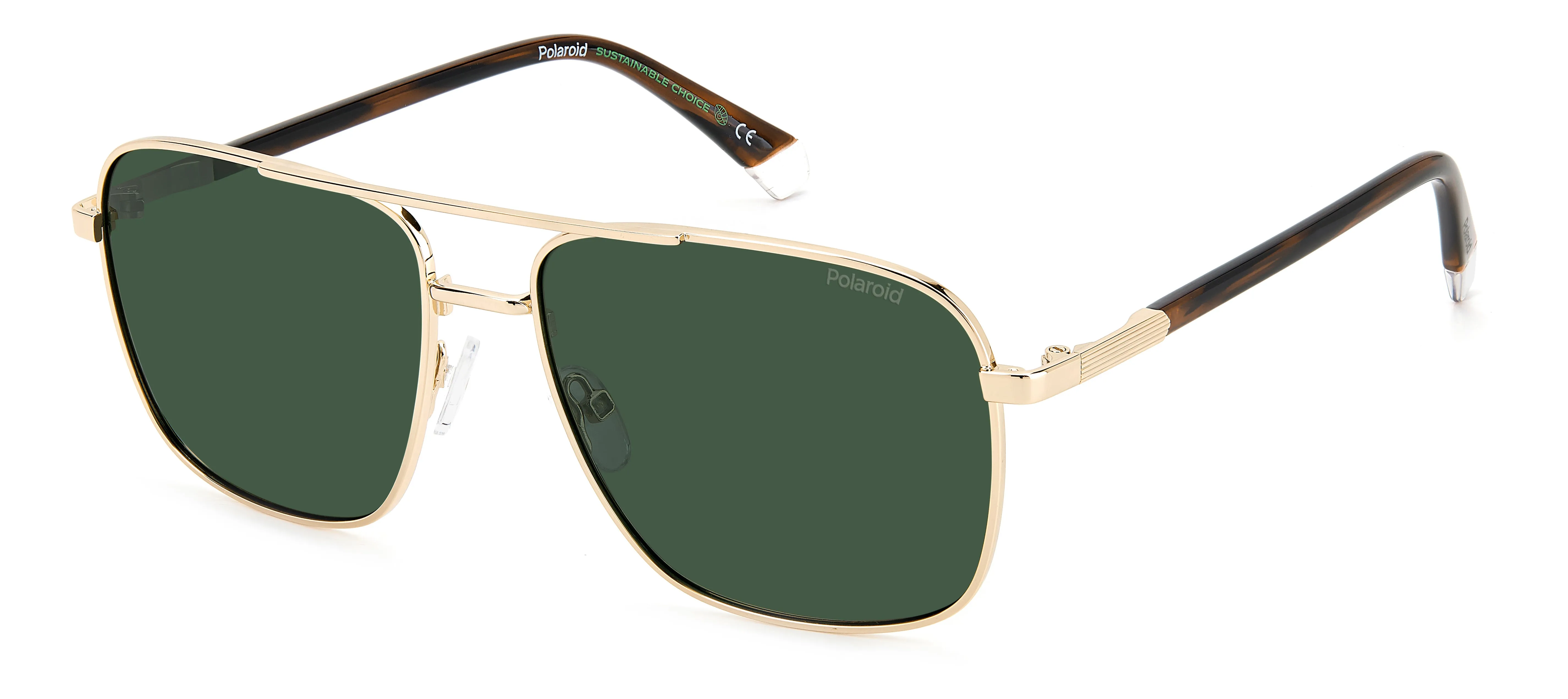 Polaroid PLD 4128/S/X J5G/UC Occhiali da sole Metallo Oro Verde Pilot Polarizzata - immagine 1