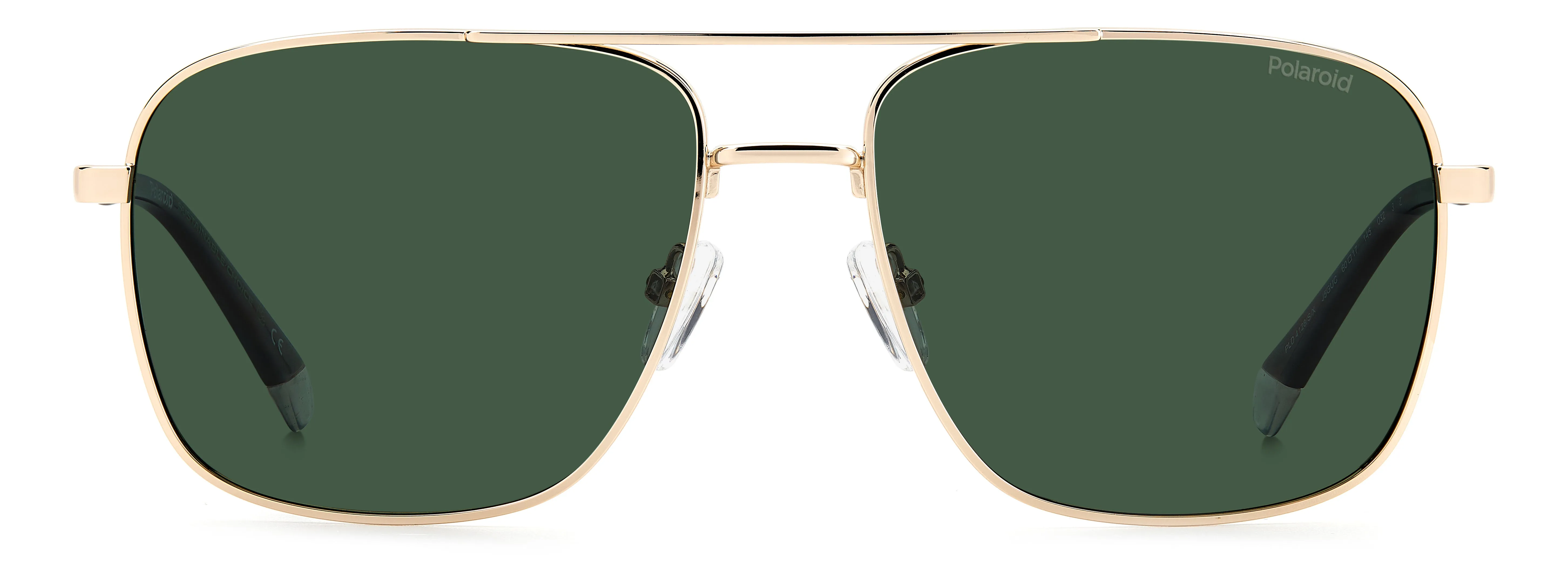 Polaroid PLD 4128/S/X J5G/UC Occhiali da sole Metallo Oro Verde Pilot Polarizzata - immagine 2