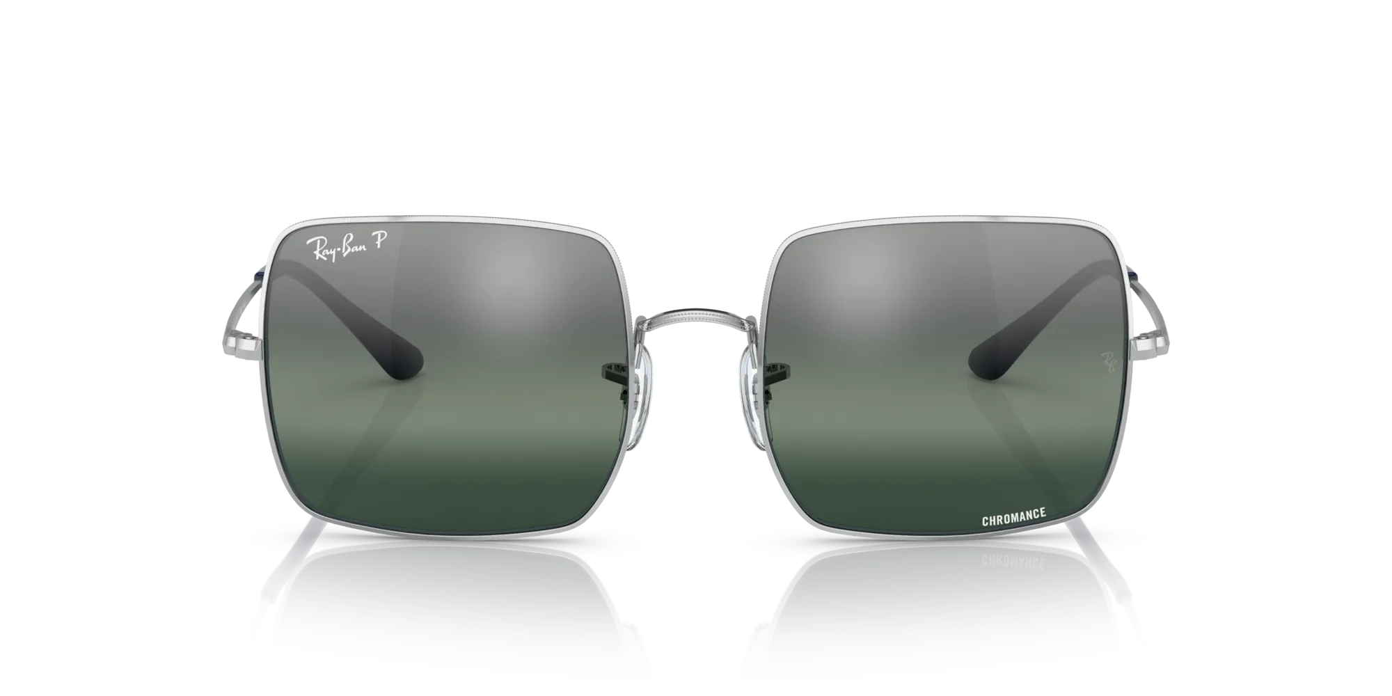 Ray - Ban RB1971 9242G6 Occhiali da sole Metallo Argento Blu Squadrata Polarizzata Specchiato - immagine 3