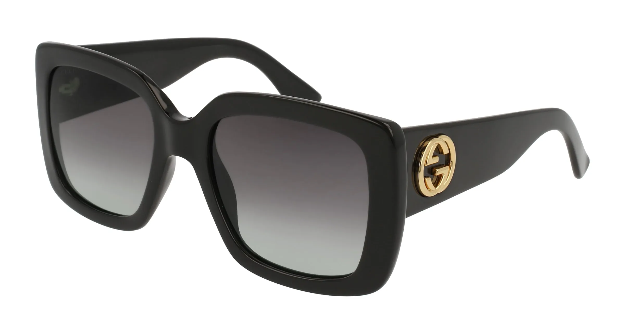 Gucci GG0141SN 001 Occhiali da sole Acetato Nero Grigio Squadrata Sfumato - immagine 1