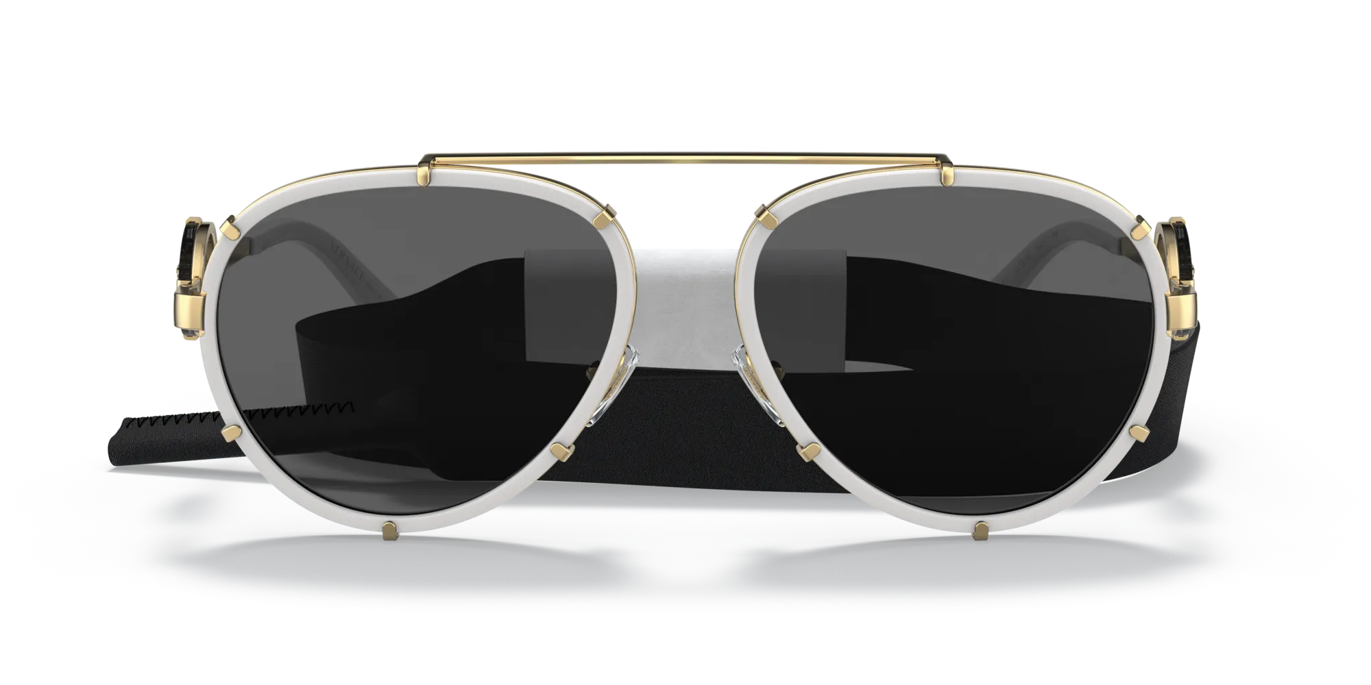 Versace VE2232 147187 Occhiali da sole Metallo Bianco Grigio Pilot Normale - immagine 3