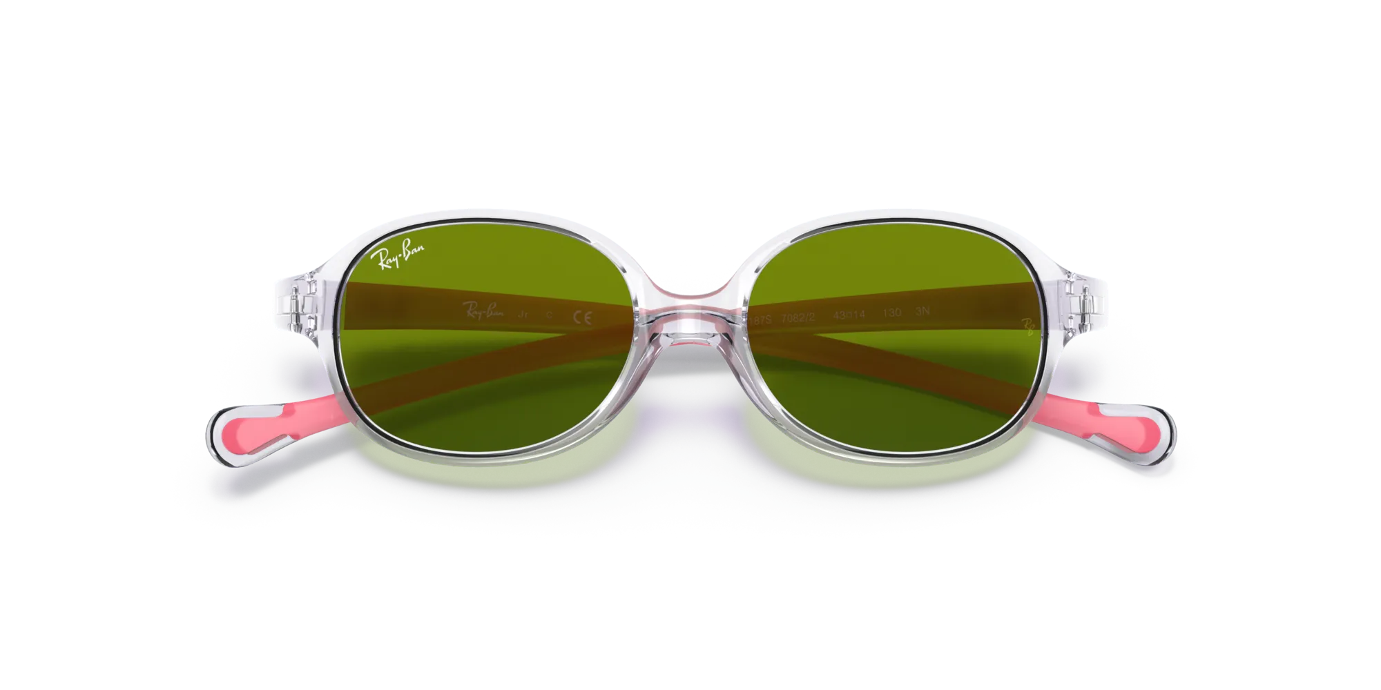 Ray - Ban RJ9187S 7082/2 Occhiali da sole bambino Nylon Trasparente Verde Rotonda Normale - immagine 2