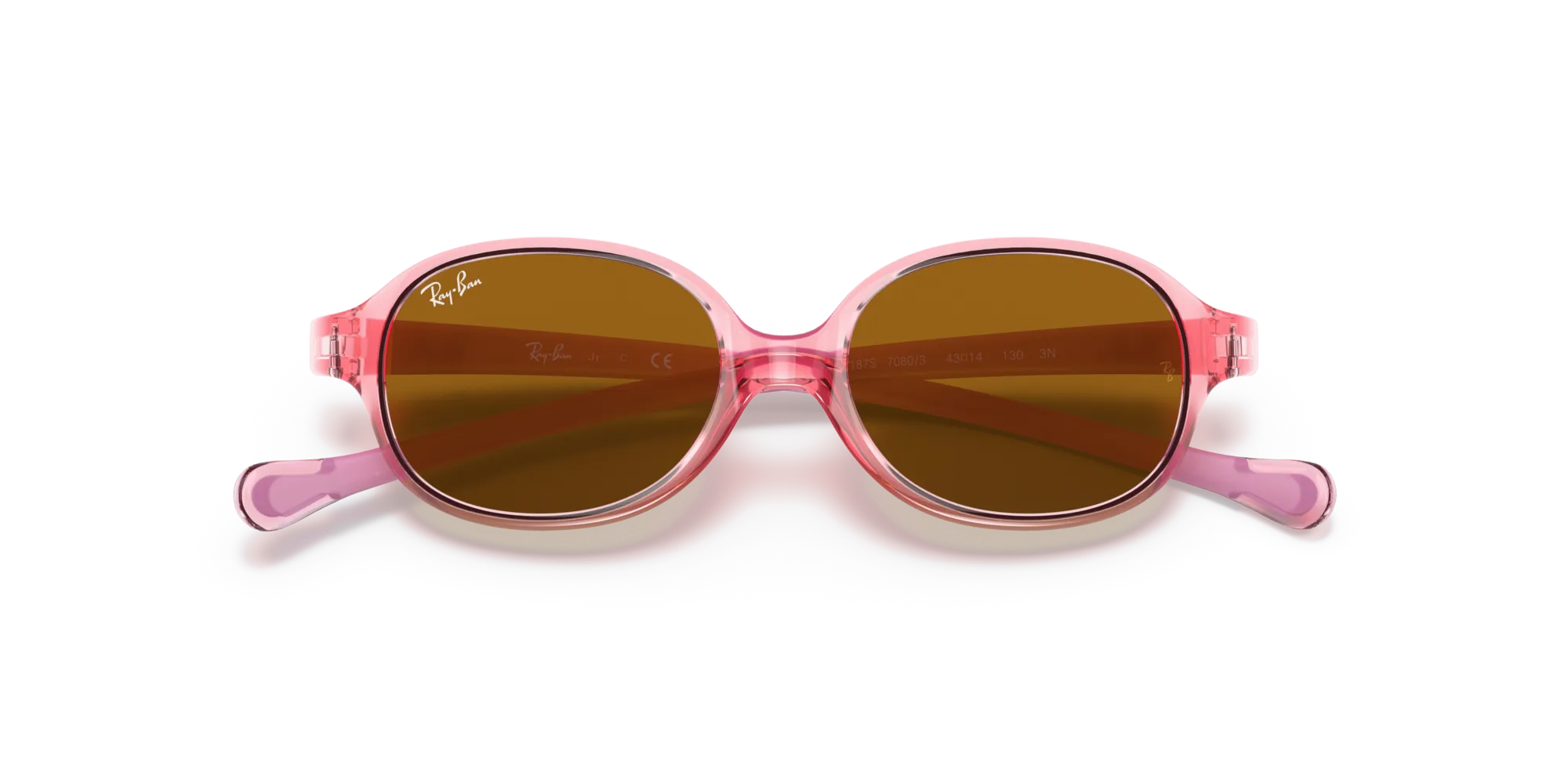 Ray - Ban RJ9187S 7080/3 Occhiali da sole bambino Nylon Rosso Marrone Rotonda Normale - immagine 2