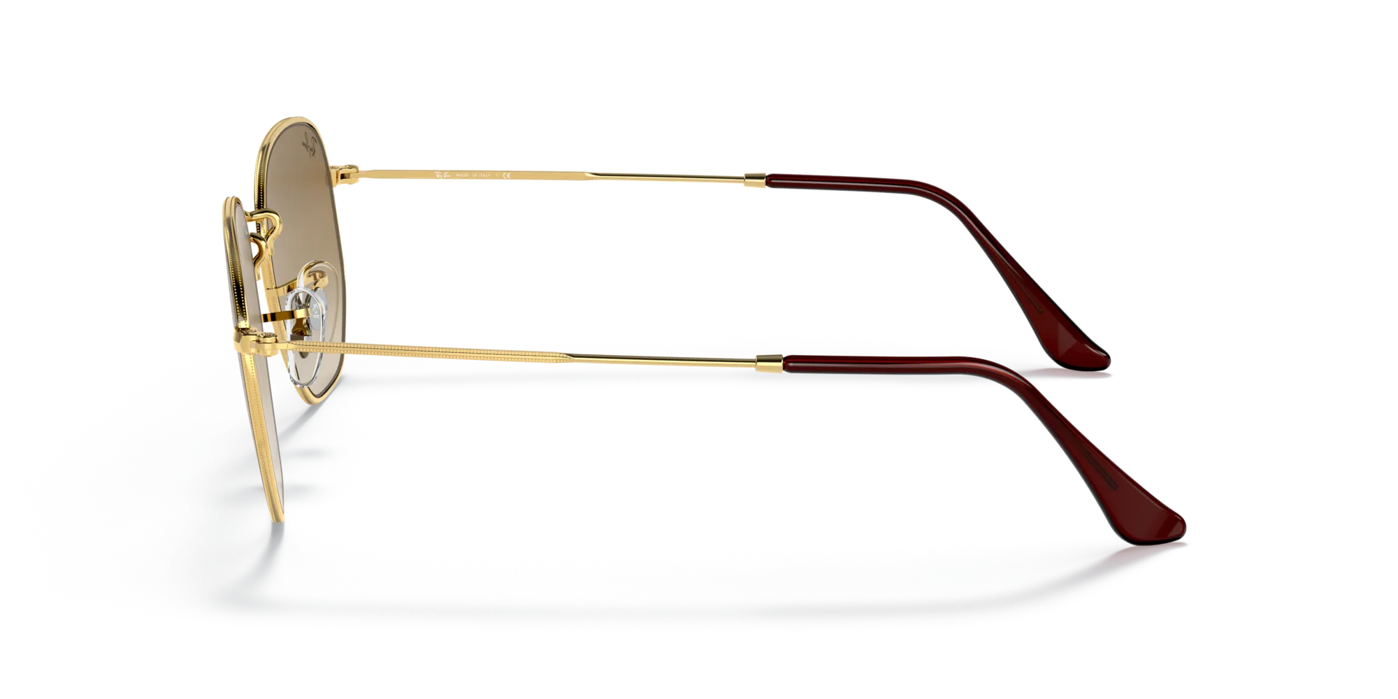 Ray - Ban RB3548 HEXAGONAL 001/51 Occhiali da sole Metallo Oro Marrone Geometrica Normale Sfumato - immagine 4