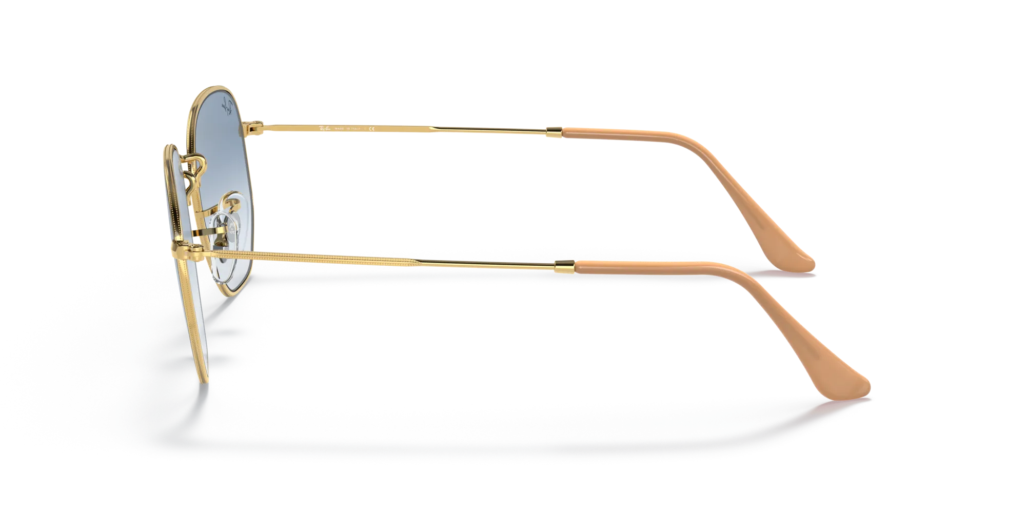 Ray - Ban RB3548 HEXAGONAL 001/3F Occhiali da sole Metallo Oro Blu Geometrica Normale Sfumato - immagine 4