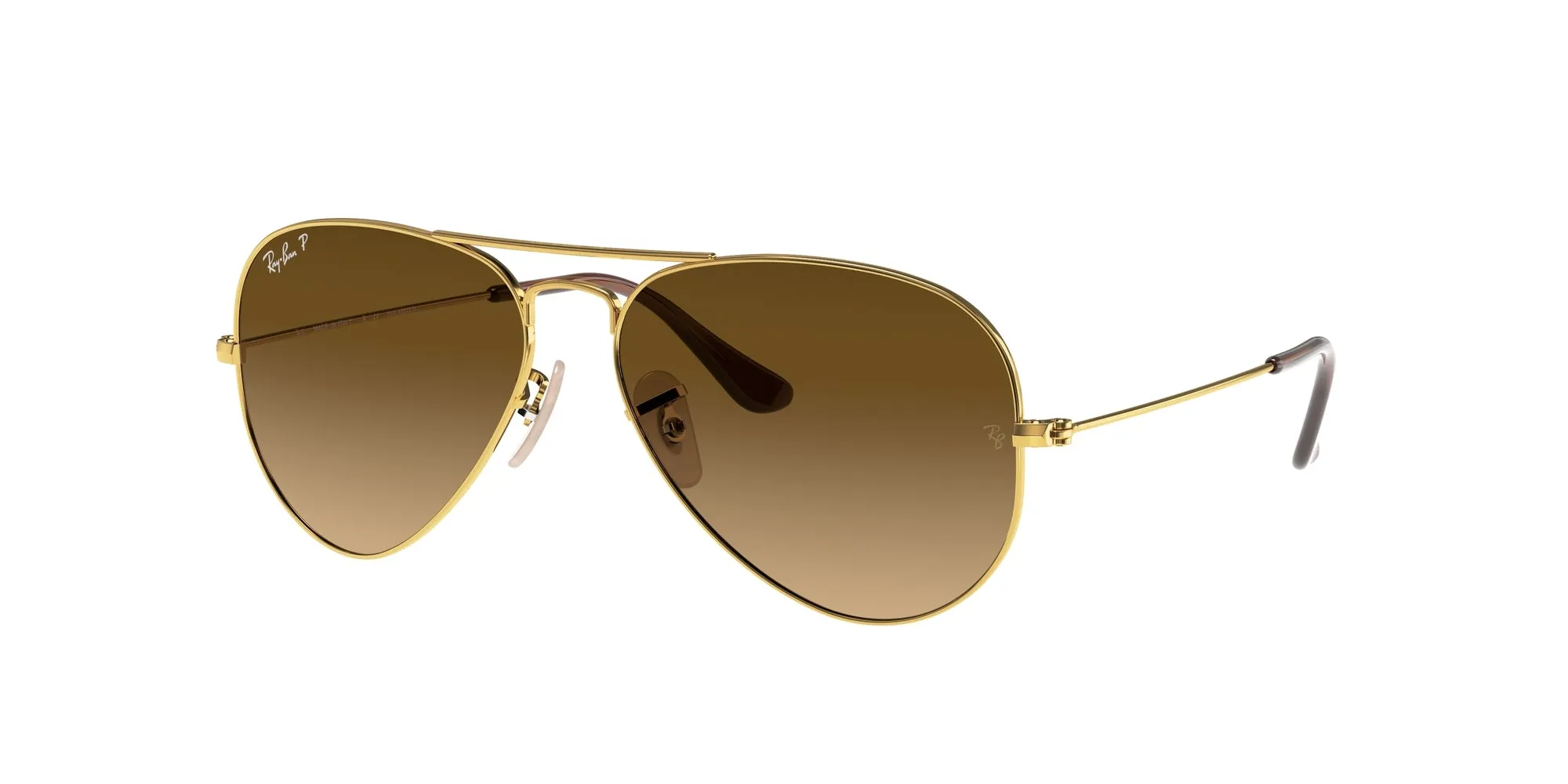 Ray - Ban RB3025 AVIATOR 001/M2 Occhiali da sole Metallo Oro Marrone Pilot Polarizzata Sfumato - immagine 1