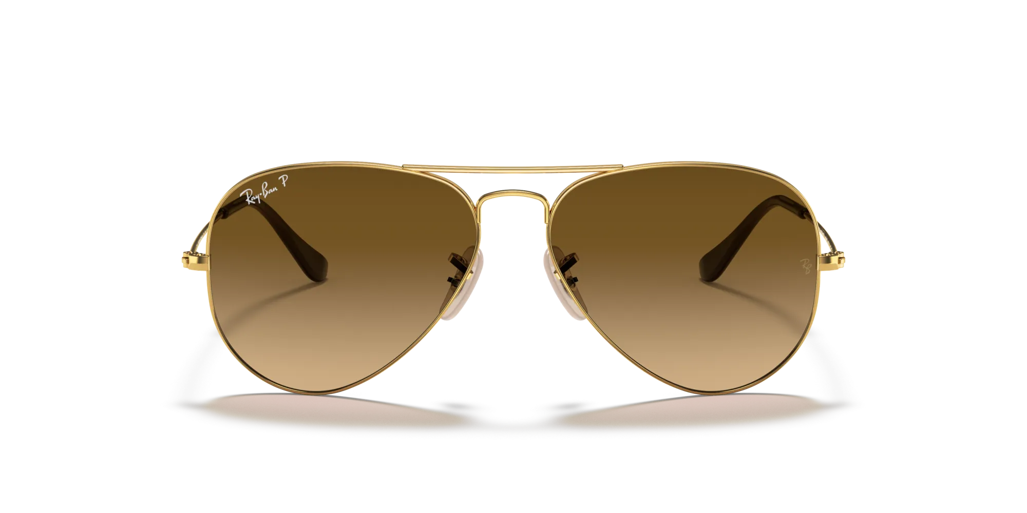 Ray - Ban RB3025 AVIATOR 001/M2 Occhiali da sole Metallo Oro Marrone Pilot Polarizzata Sfumato - immagine 3