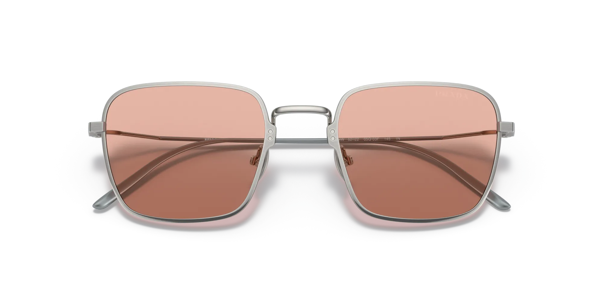 Prada PR 54WS 05Q03F Occhiali da sole Titanio Grigio Rosa Squadrata Normale - immagine 2