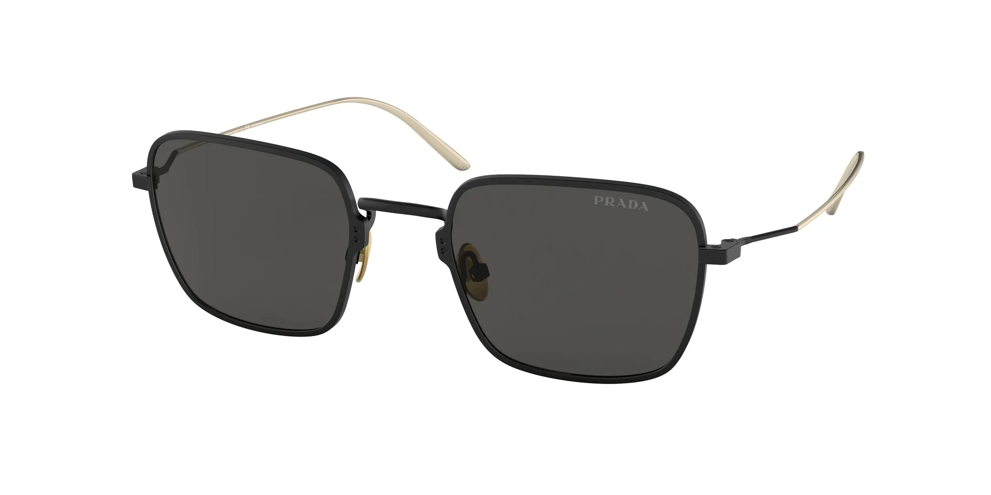 Prada PR 54WS 04Q5S0 Occhiali da sole Titanio Nero Grigio Squadrata Normale - immagine 1