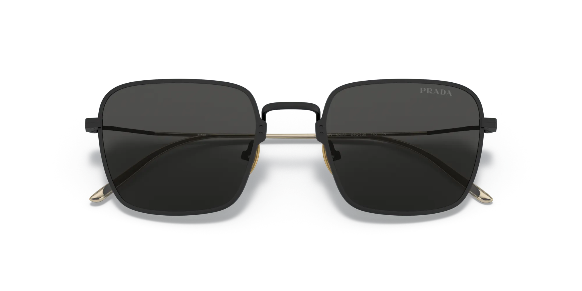 Prada PR 54WS 04Q5S0 Occhiali da sole Titanio Nero Grigio Squadrata Normale - immagine 2