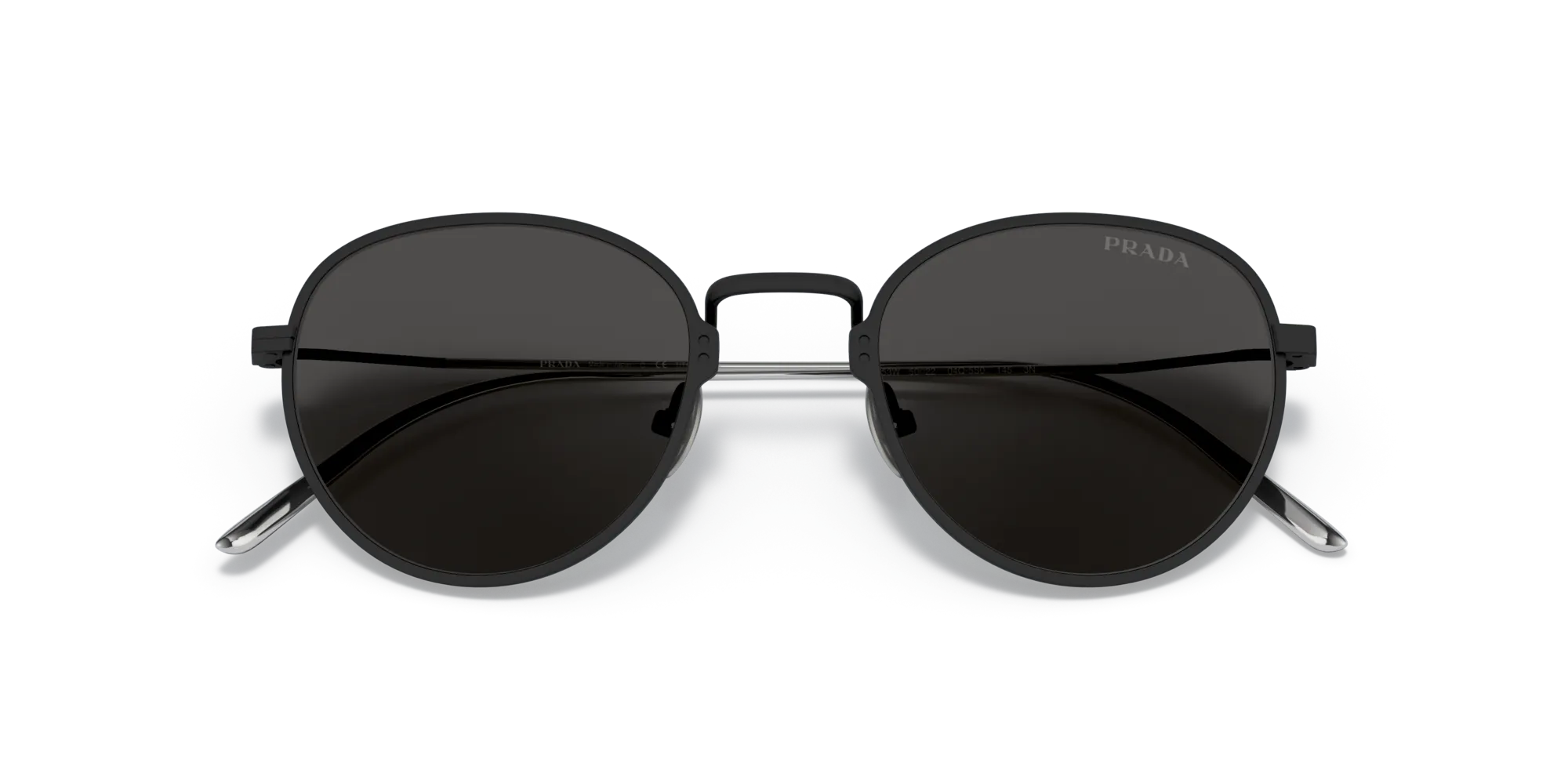 Prada PR 53WS 04Q5S0 Occhiali da sole Titanio Nero Grigio Pantos Normale - immagine 2