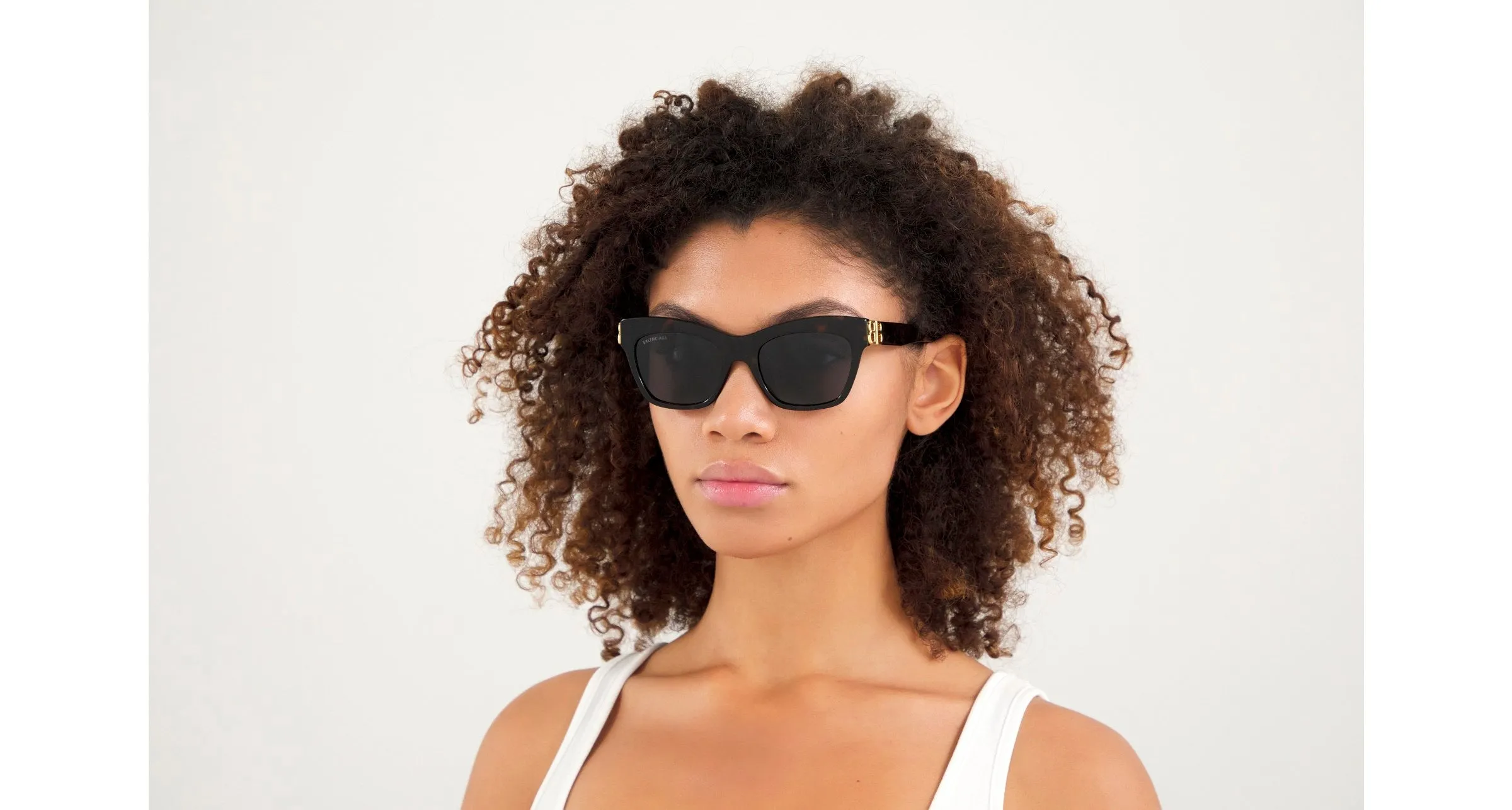 Balenciaga BB0132S 002 Occhiali da sole Acetato Havana Verde Cat Eye Normale - immagine 2